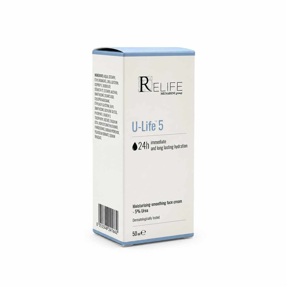 RELIFE U-Life 5 Moisturising-Smoothing Face Cream 5% Urea 50 ml - ريلايف يو لايف ٥ كريم مرطب ومنعم للوجه باليوريا ٥٪ ٥٠ مل