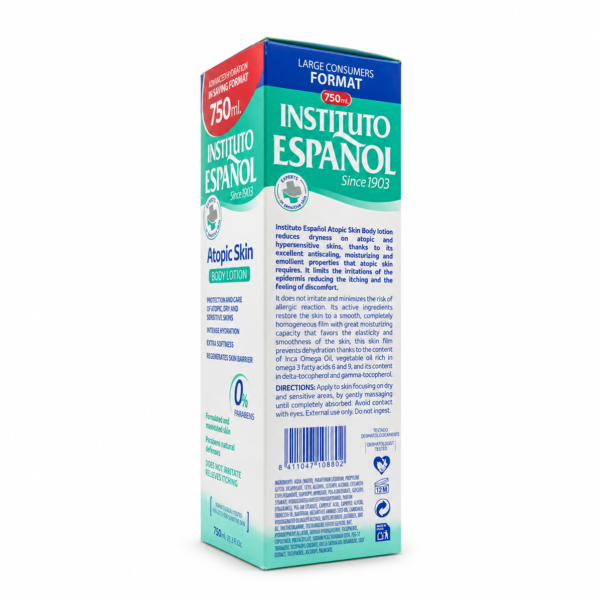 Instituto Español Atopic Skin Body Lotion 750 ml - إنستيتوتو إسبانيول لوشن الجسم للبشرة المعرضة للأكزيما ٧٥٠ مل
