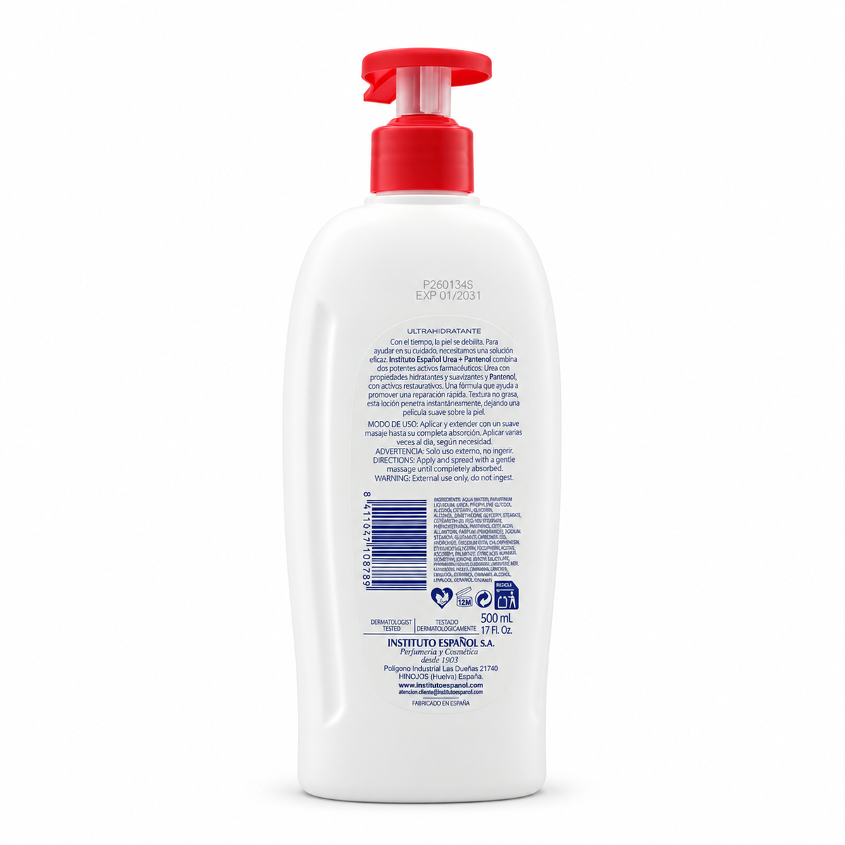 Instituto Español Urea 5% + Panthenol Advanced Body Lotion 500 ml - إنستيتوتو إسبانيول لوشن الجسم المتقدم باليوريا ٥٪ والبانثينول ٥٠٠ مل