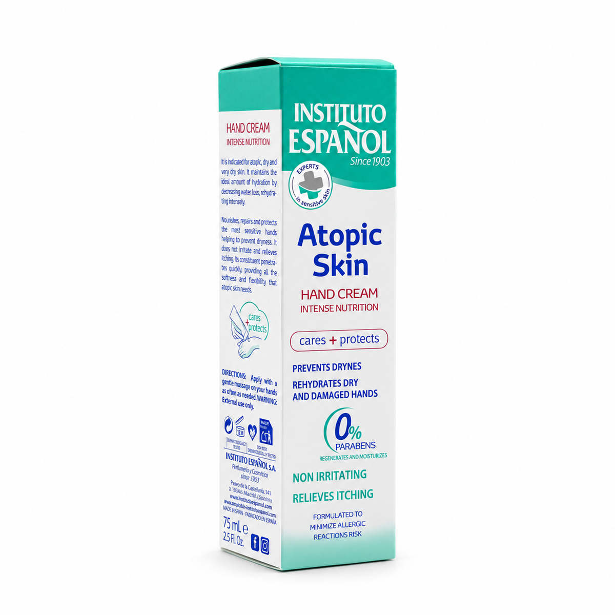 Instituto Español Atopic Skin Hand Cream 75 ml - إنستيتوتو إسبانيول كريم اليدين للبشرة المعرضة للأكزيما ٧٥ مل
