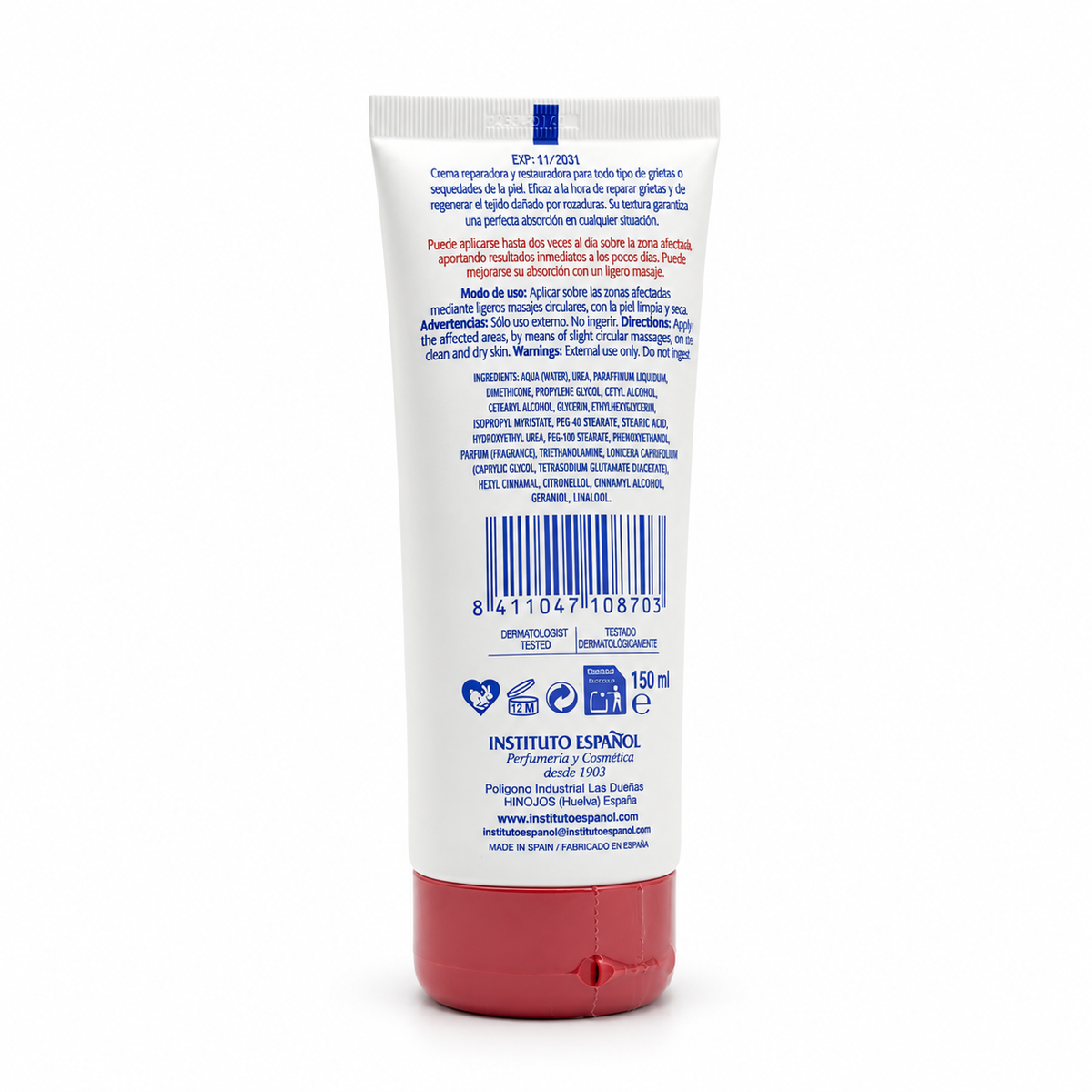 Instituto Español Urea 20% Advanced Repair Cream 150 ml - إنستيتوتو إسبانيول كريم الإصلاح المتقدم باليوريا ٢٠٪ بحجم ١٥٠ مل