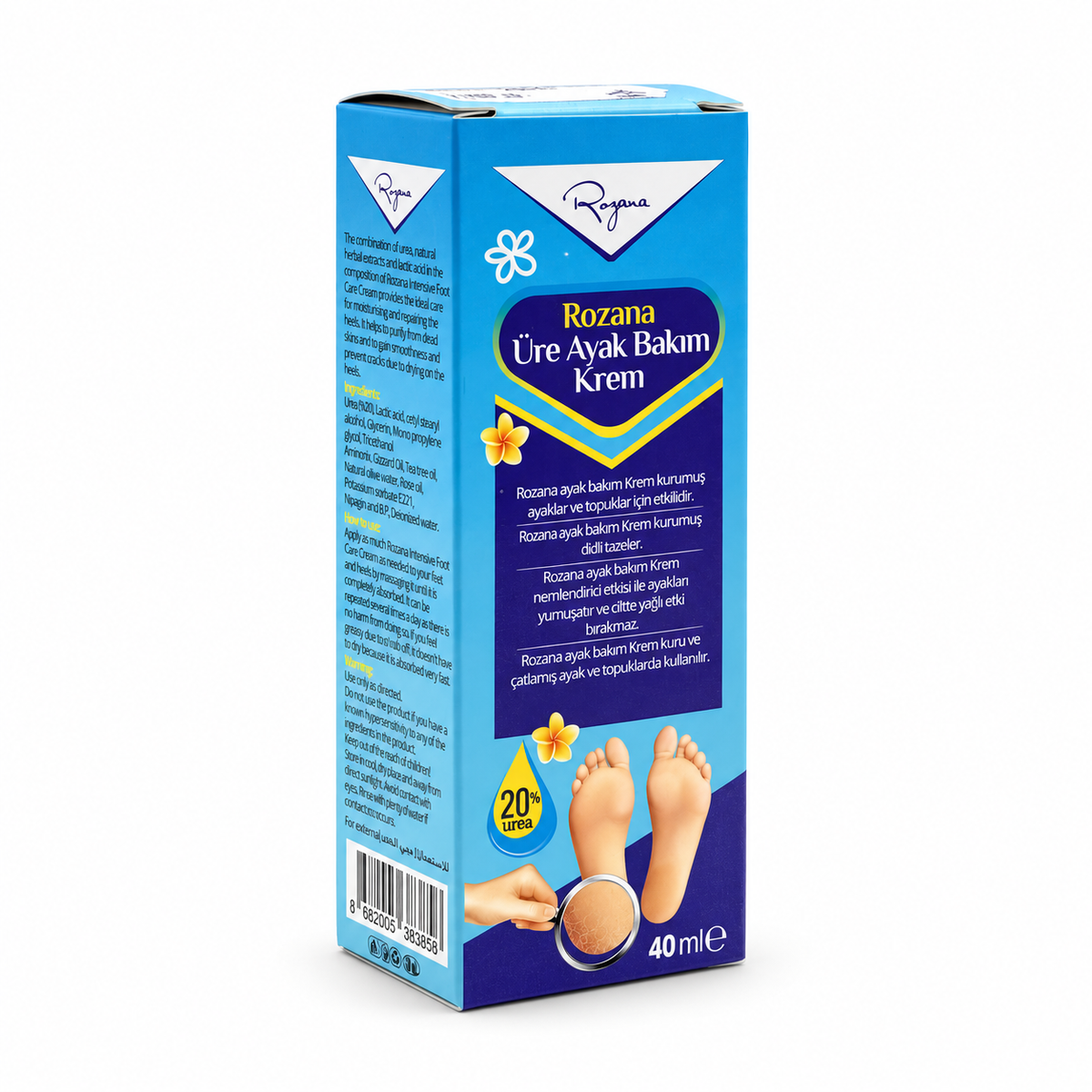 Rozana Urea Foot Care Cream 20% 40 ml - روزانا كريم العناية بالقدمين باليوريا ٢٠٪ بحجم ٤٠ مل