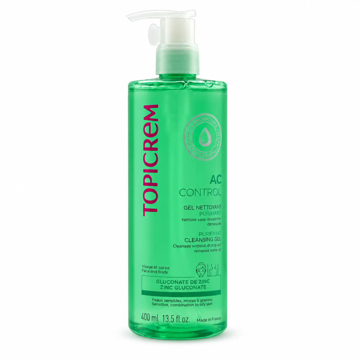 TOPICREM AC CONTROL Purifying Cleansing Gel 400 ml - توبيكريم إيه سي كنترول جل التنظيف المنقي ٤٠٠ مل