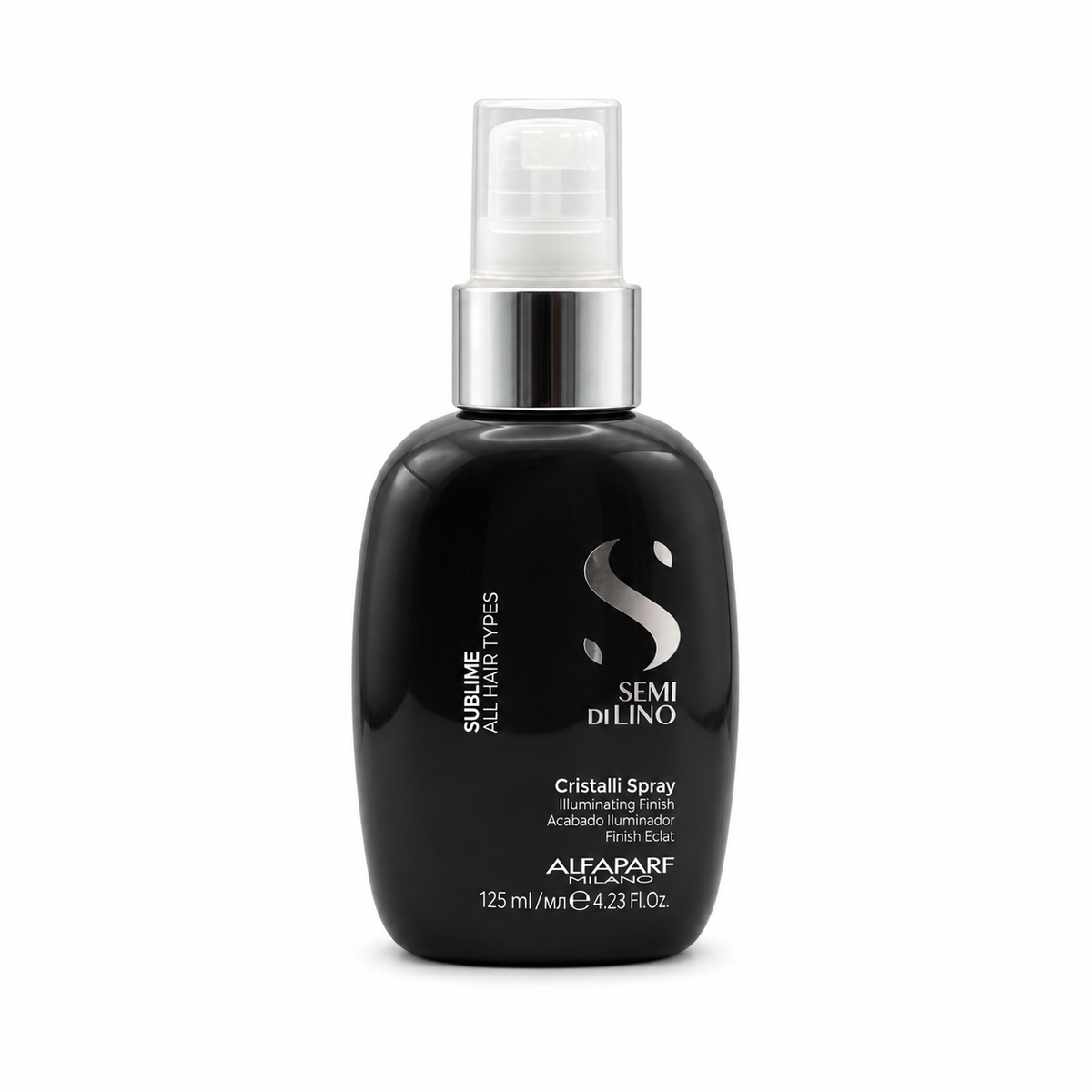 ALFAPARF MILANO PROFESSIONAL Semi di Lino Sublime Cristalli Spray Illuminating Finish 125 ml - ألفابارف ميلانو بروفيشنال سيمي دي لينو سوبلايم كريستالي بخاخ اللمعان النهائي للشعر ١٢٥ مل