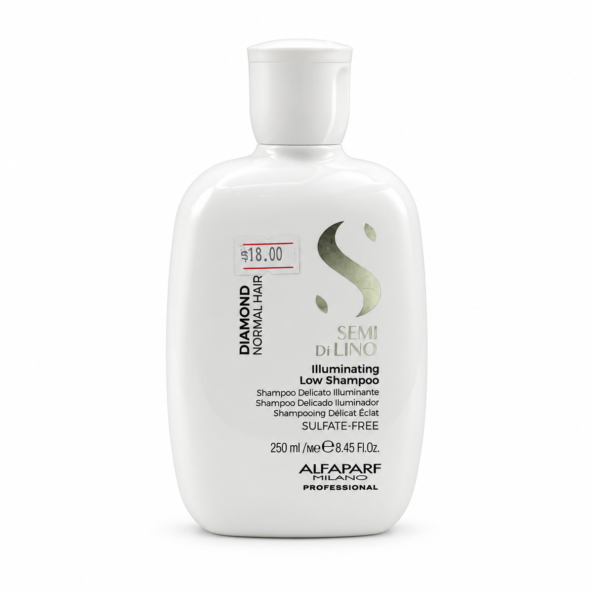 ALFAPARF MILANO PROFESSIONAL Semi di Lino Illuminating Low Shampoo 250 ml - ألفابارف ميلانو بروفيشنال سيمي دي لينو شامبو لطيف لتعزيز لمعان الشعر ٢٥٠ مل