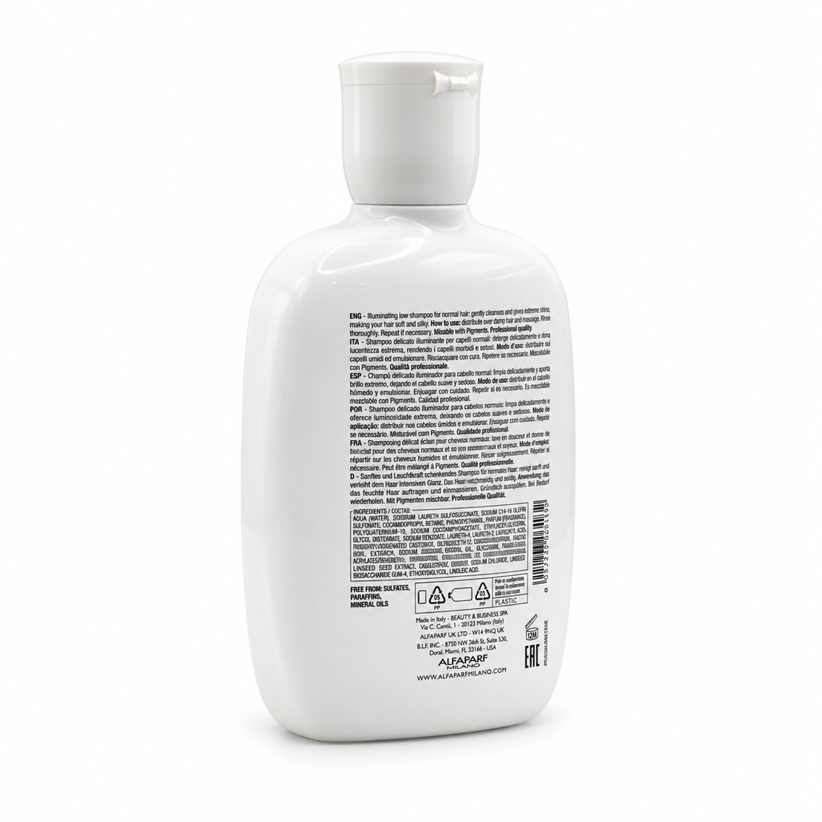 ALFAPARF MILANO PROFESSIONAL Semi di Lino Illuminating Low Shampoo 250 ml - ألفابارف ميلانو بروفيشنال سيمي دي لينو شامبو لطيف لتعزيز لمعان الشعر ٢٥٠ مل