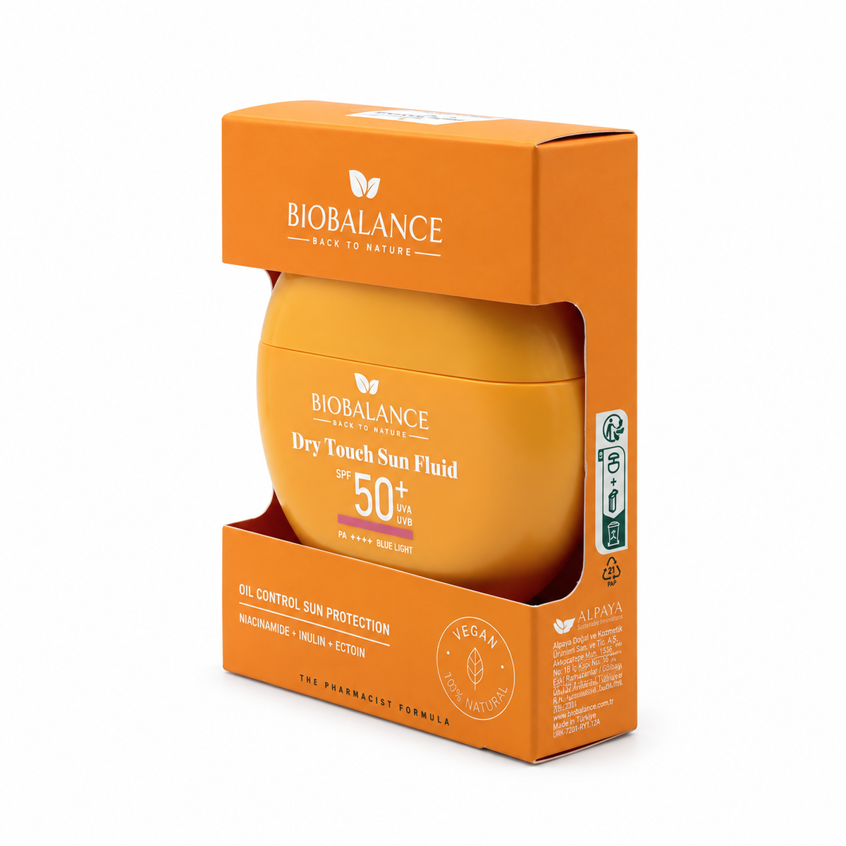 BIOBALANCE Dry Touch Sun Fluid SPF 50+ 40 ml - بيوبالانس دراي تاتش صن فلويد سائل واقي الشمس بملمس جاف بعامل حماية ٥٠+ ٤٠ مل