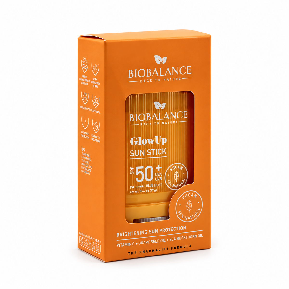 BIOBALANCE Glow Up Sun Stick SPF 50+  19 g - بيوبالانس جلو أب ستيك واقي الشمس بعامل حماية ٥٠+ ١٩ غم