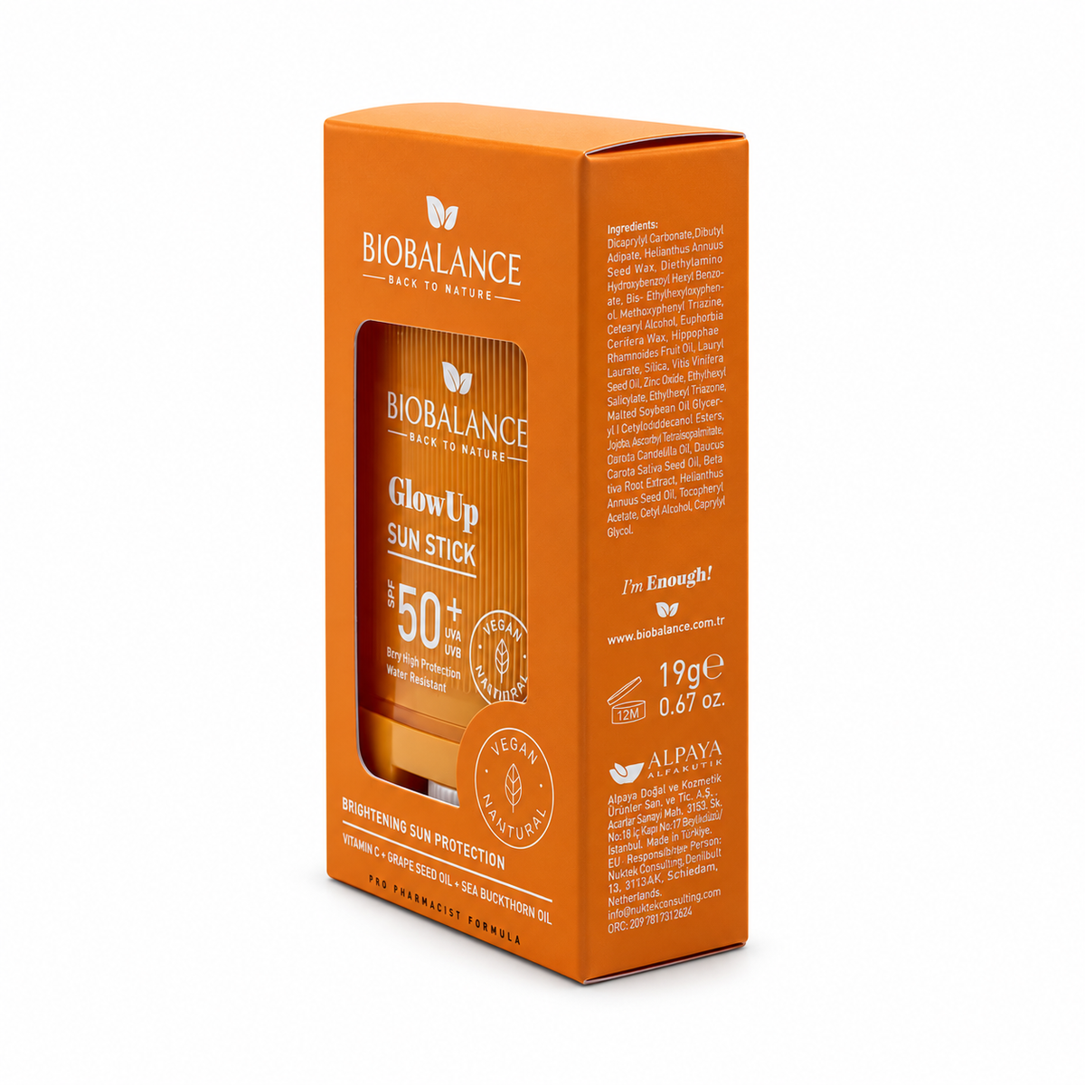 BIOBALANCE Glow Up Sun Stick SPF 50+  19 g - بيوبالانس جلو أب ستيك واقي الشمس بعامل حماية ٥٠+ ١٩ غم
