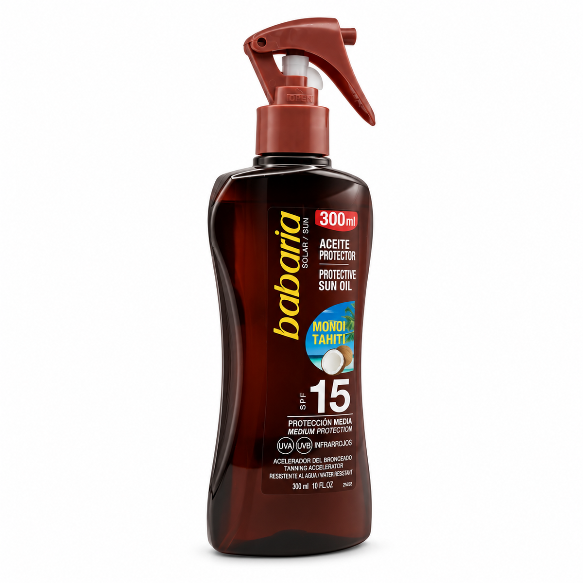 Babaria Monoi Tahiti Protective Sun Oil SPF 15 300 ml - باباريا مونوي تاهيتي زيت واقٍ من الشمس بعامل حماية ١٥ ٣٠٠ مل