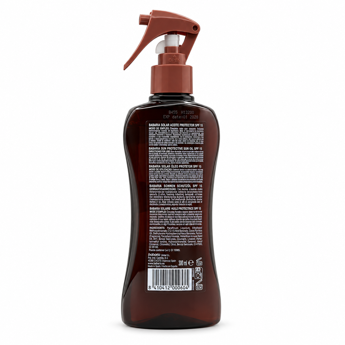 Babaria Monoi Tahiti Protective Sun Oil SPF 15 300 ml - باباريا مونوي تاهيتي زيت واقٍ من الشمس بعامل حماية ١٥ ٣٠٠ مل