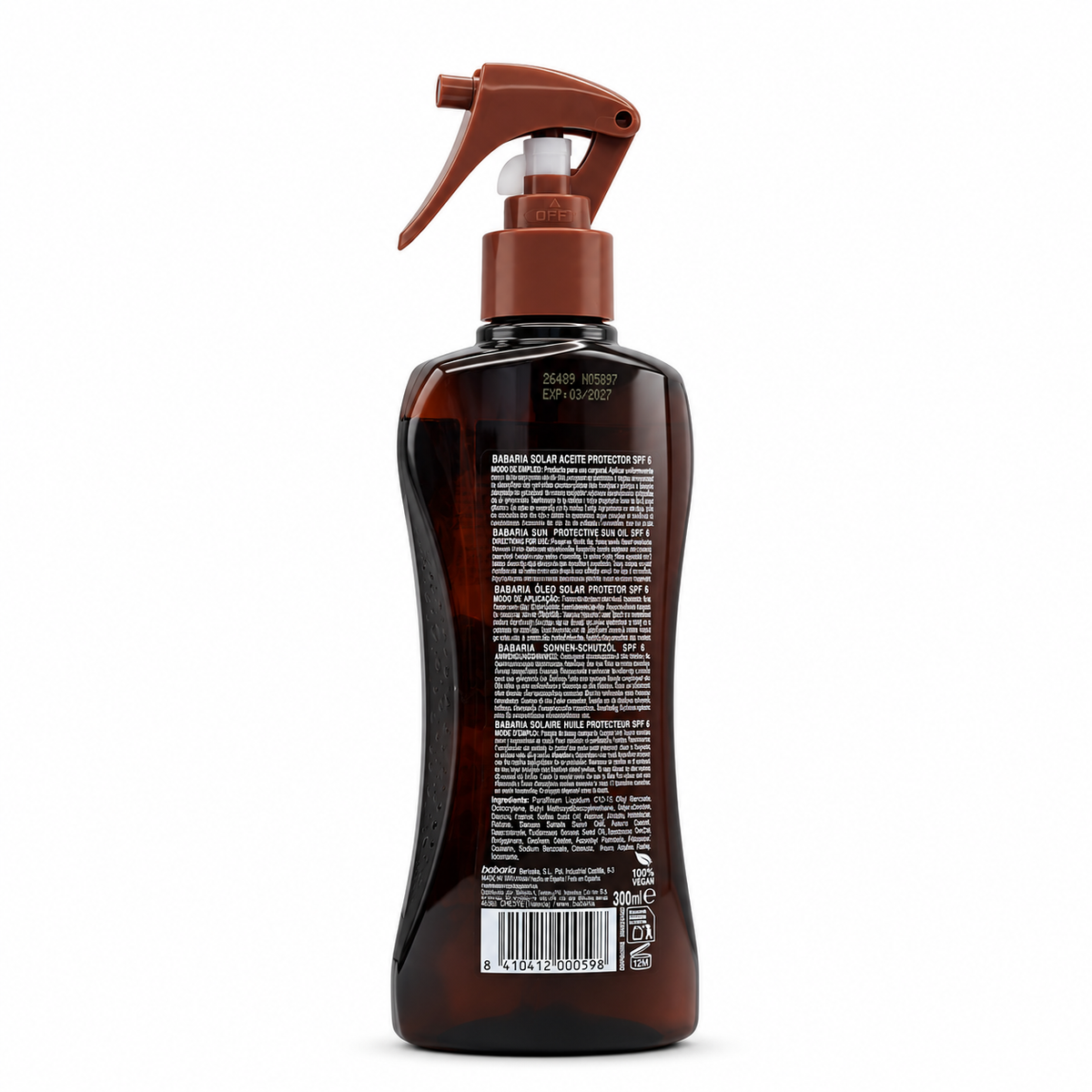 Babaria Protective Sun Oil SPF 6 300 ml - باباريا زيت واقٍ من الشمس بعامل حماية ٦ ٣٠٠ مل
