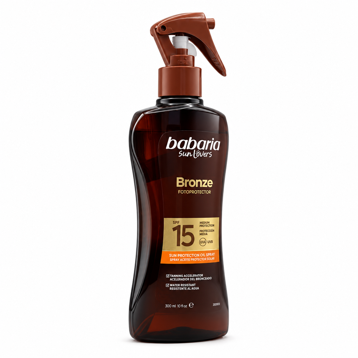 Babaria Sun Lovers Bronze Sun Protection Oil Spray SPF 15 300 ml - باباريا صن لوفرز برونز بخاخ زيت واقي الشمس بعامل حماية ١٥ ٣٠٠ مل