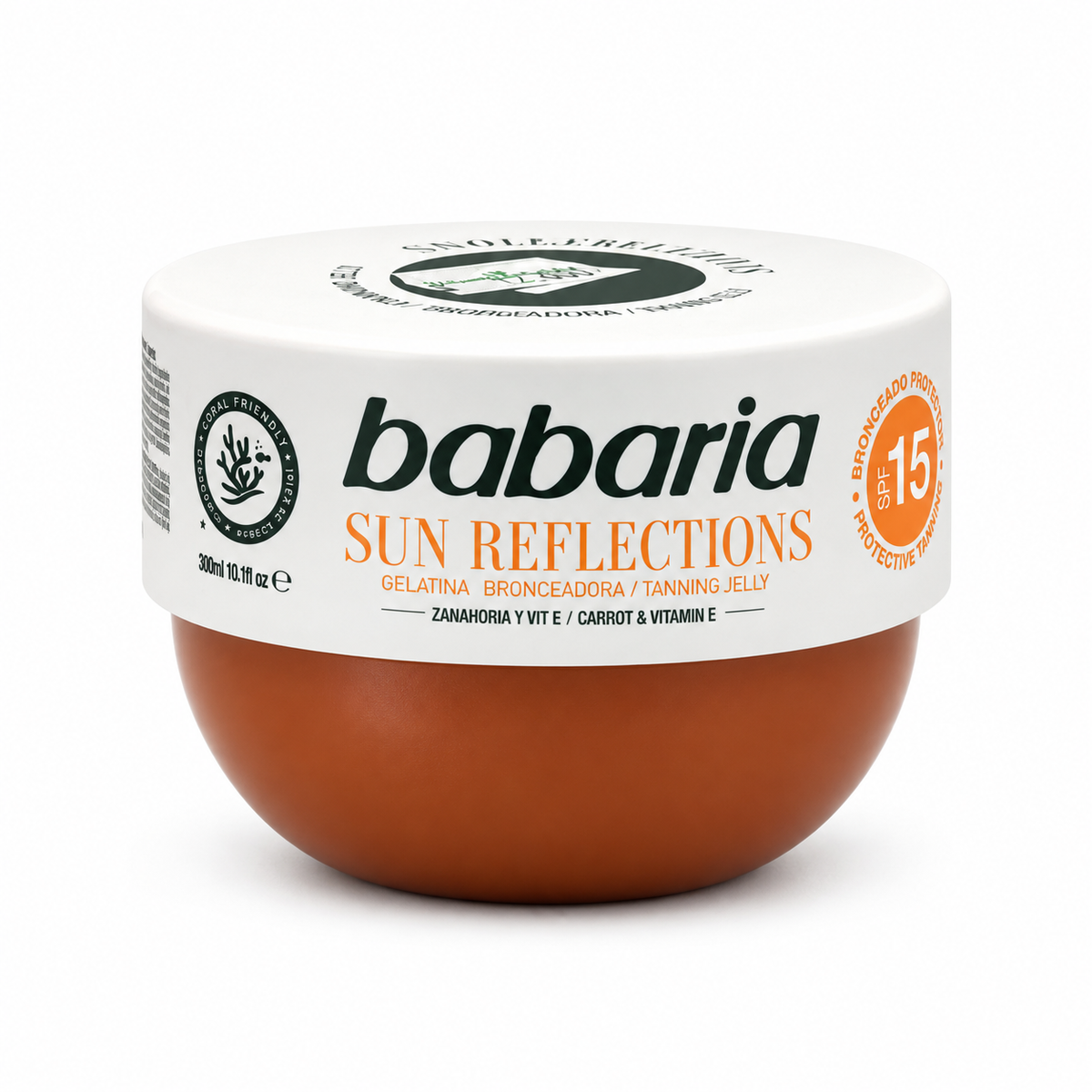 Babaria Sun Reflections Carrot & Vitamin E Tanning Jelly SPF 15 300 ml - باباريا صن ريفلكشنز جل التسمير بالجزر وفيتامين هـ بعامل حماية ١٥ ٣٠٠ مل