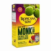 Tropicana Slim Monk Fruit Sweetener with Chromium 100 Sachets- مُحلّي تروبيكانا سليم بفاكهة المونك والكروميوم ١٠٠ كيس