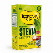 Tropicana Slim Stevia Sweetener With Chromium 100 Sachets 250g - تروبيكانا سليم محلي ستيفيا مع الكروميوم ١٠٠ كيس ٢٥٠ غرام