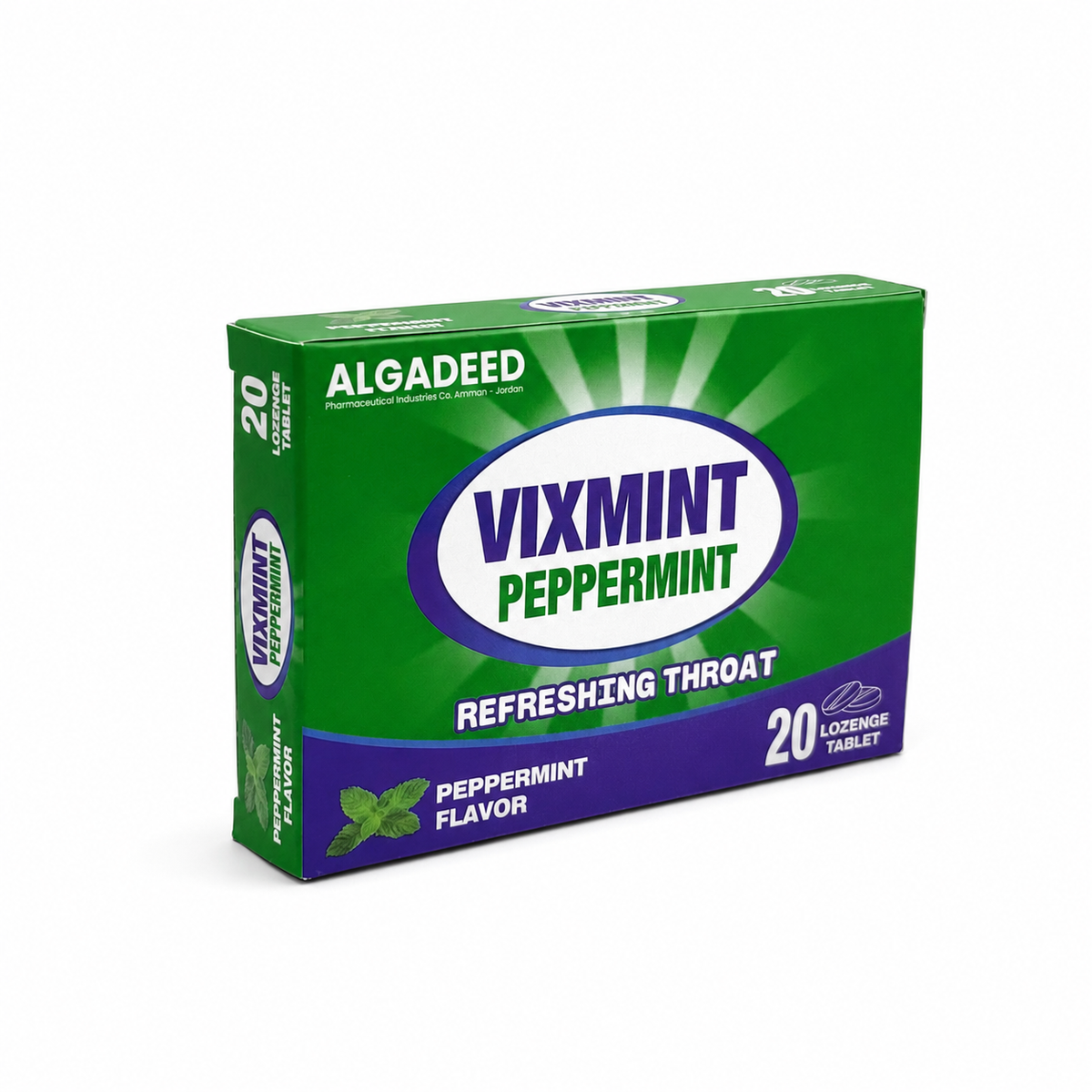 ALGADEED VIX MINT Peppermint Refreshing Throat 20 Lozenges - الجديد فيكس مينت أقراص استحلاب منعشة للحلق بنكهة النعناع  ٢٠ قرصًا