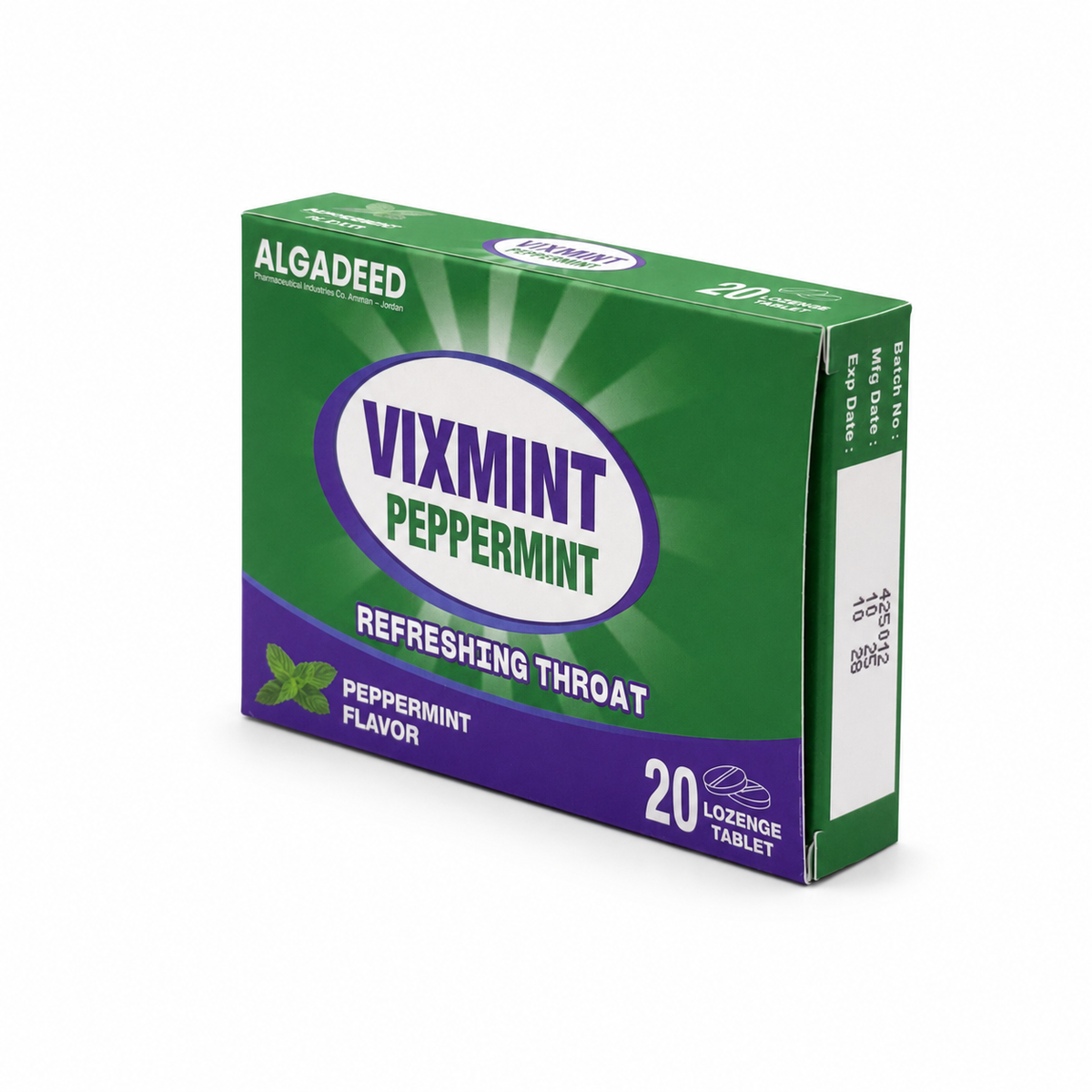 ALGADEED VIX MINT Peppermint Refreshing Throat 20 Lozenges - الجديد فيكس مينت أقراص استحلاب منعشة للحلق بنكهة النعناع  ٢٠ قرصًا