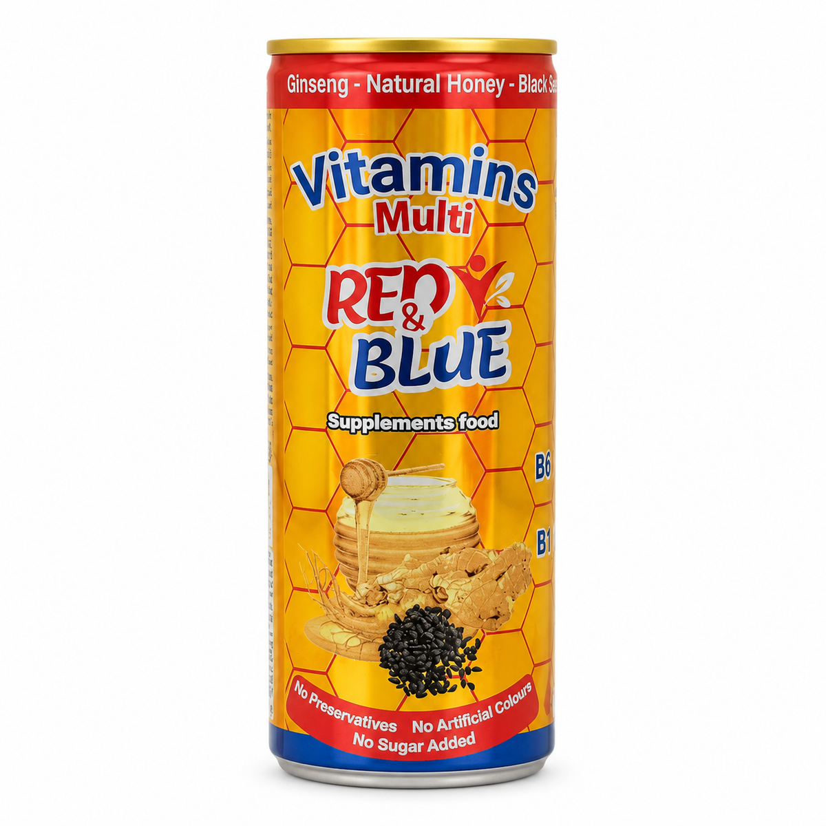 Red & Blue Vitamins Drink Gold 250ml - ريد آند بلو مشروب الفيتامينات جولد ٢٥٠ مل