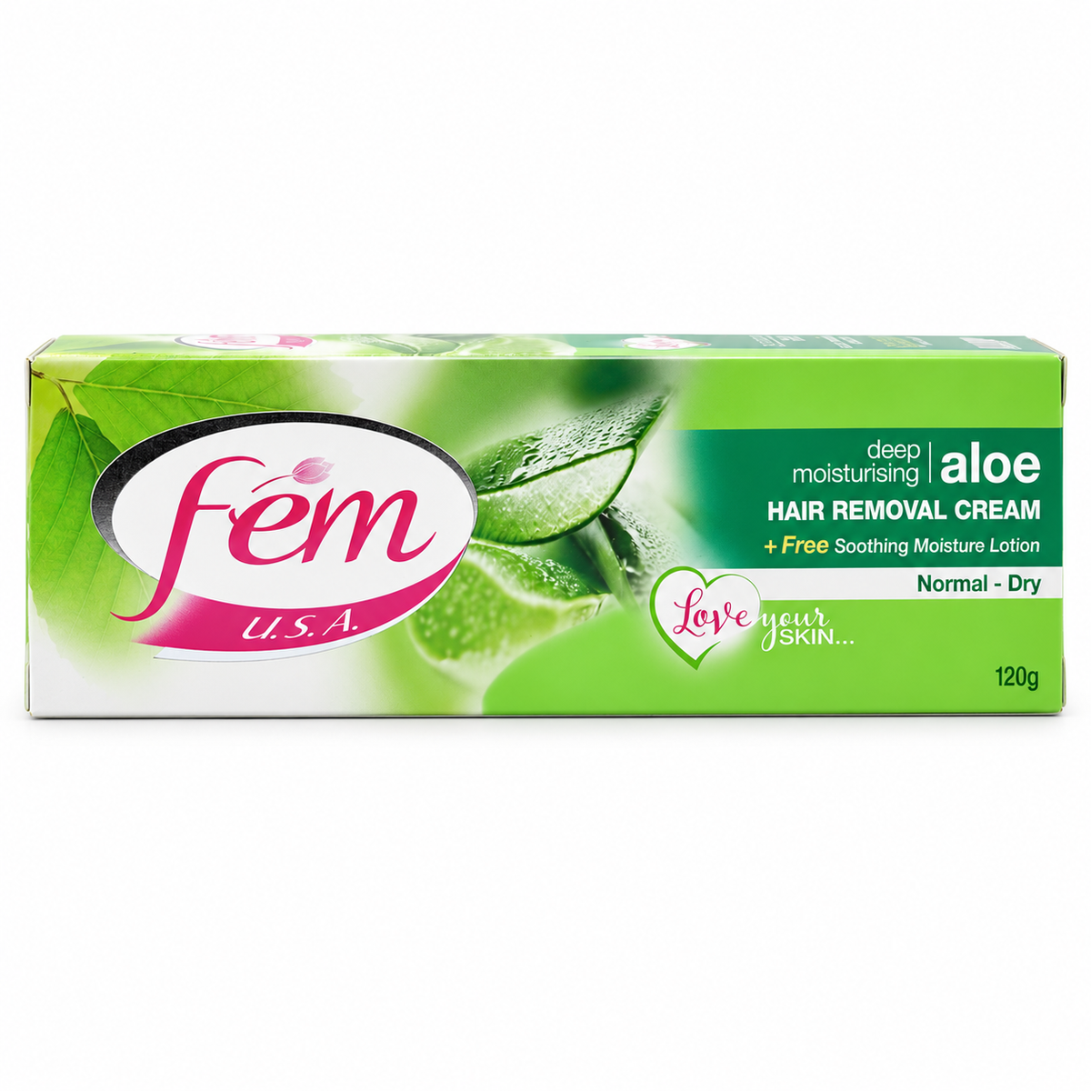 Fem Aloe Vera Hair Removal Cream 120 g - كريم فيم لإزالة الشعر بالألوفيرا 120 غ