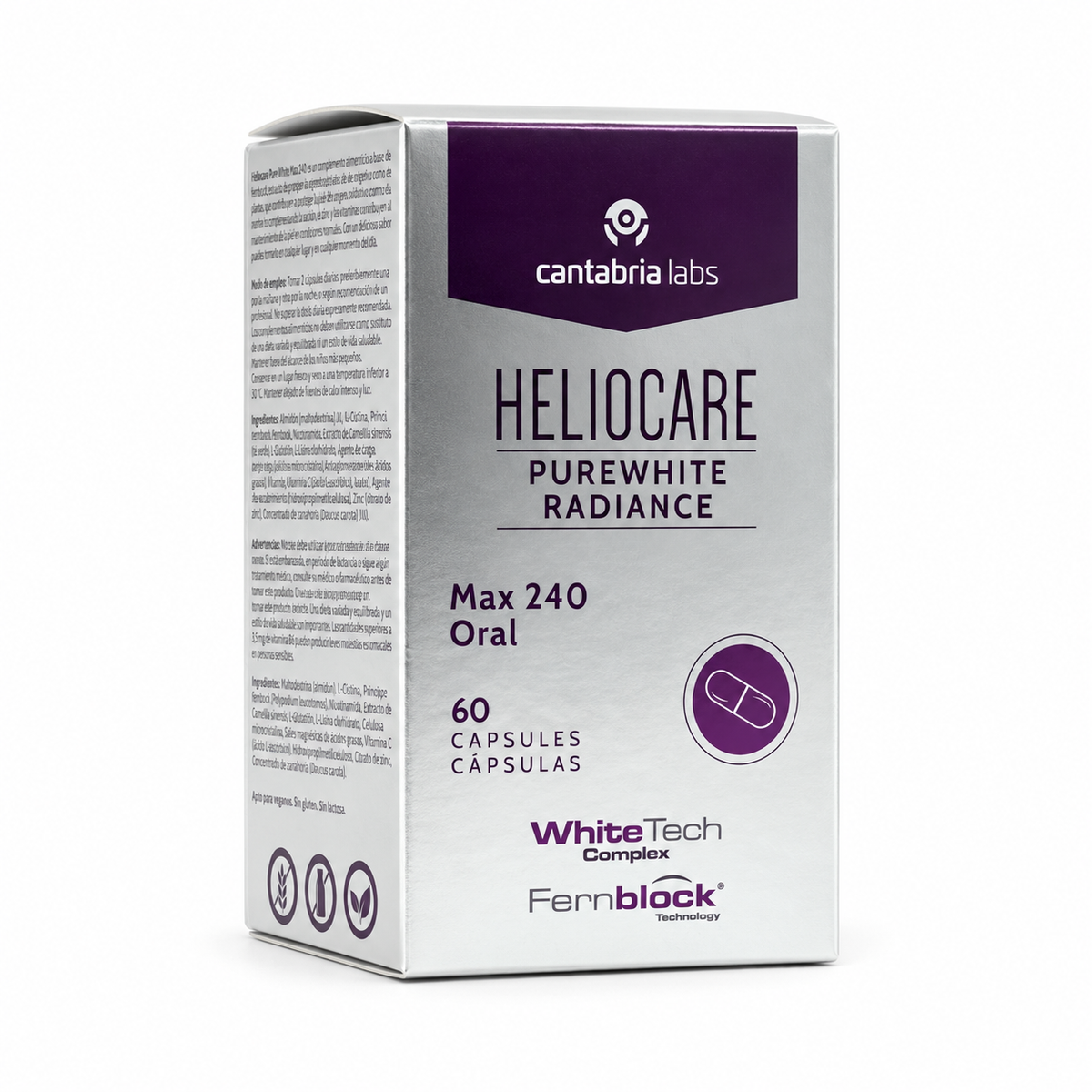 Cantabria Labs Heliocare Advanced Pure White Radiance Capsules 60 Capsules - كانتابريا لابز هيليوكير أدفانسد بيور وايت راديانس كبسولات 60 كبسولة