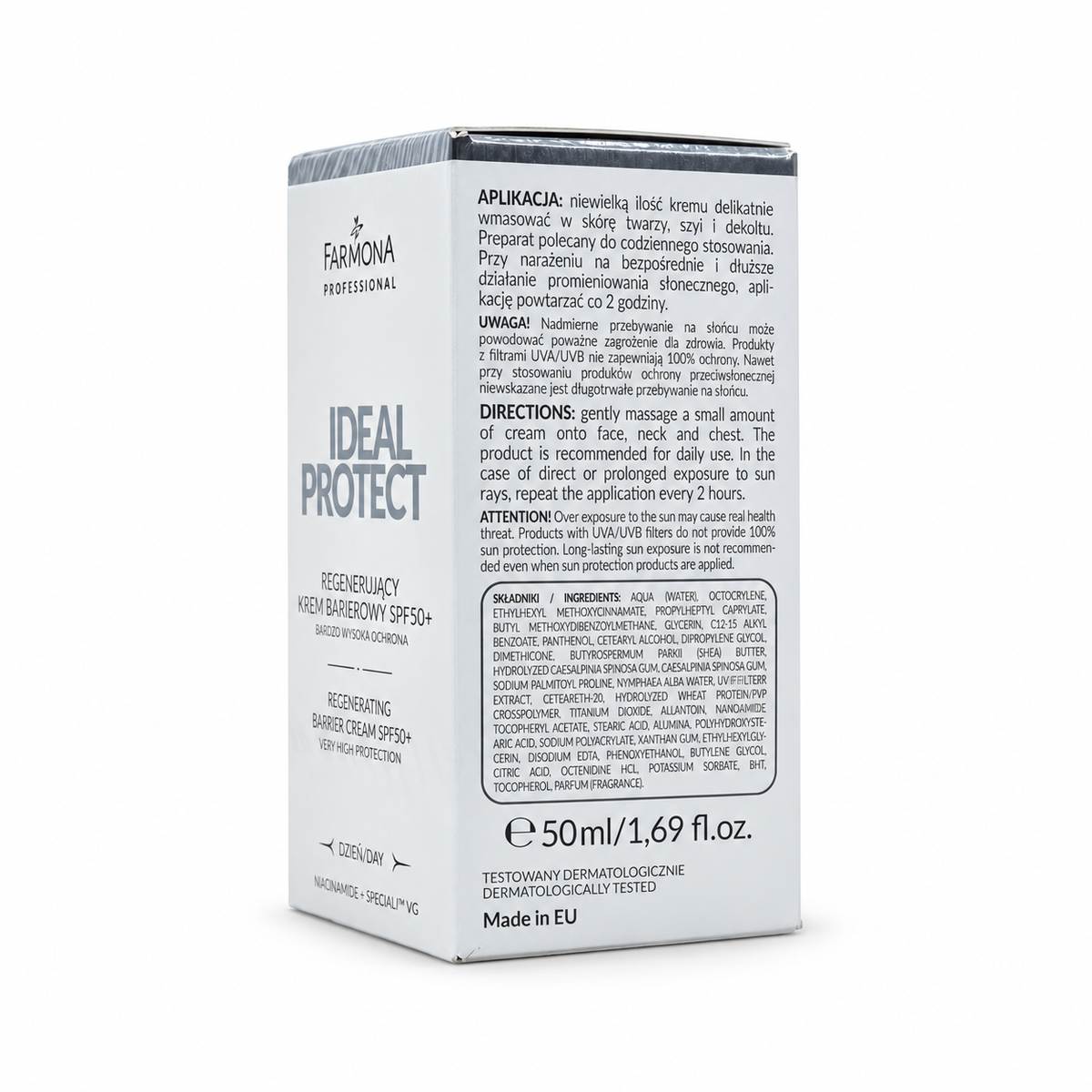 Farmona Professional Ideal Protect Regenerating Barrier Face Cream SPF 50 50ml - فارمونا بروفيشنال ايديال بروتكت كريم تجديد وحماية حاجز البشرة للوجه SPF 50 50 مل