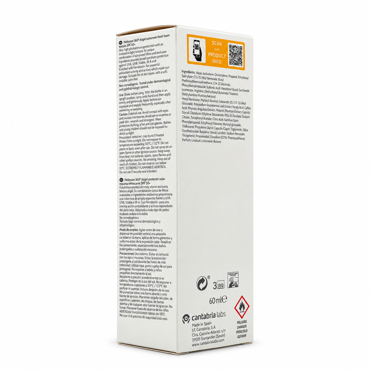 Cantabria Labs Heliocare 360° Airgel SPF 50+ 60ml - كانتابريا لابز هيليوكير 360 ايرجل SPF 50+ 60 مل