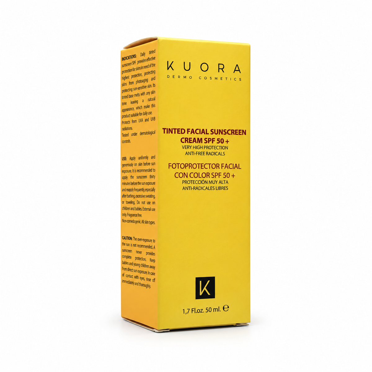 Kuora Tinted Facial Sunscreen Cream SPF 50+ 50ml - كيورا كريم واقي شمس ملون للوجه SPF 50+ 50 مل