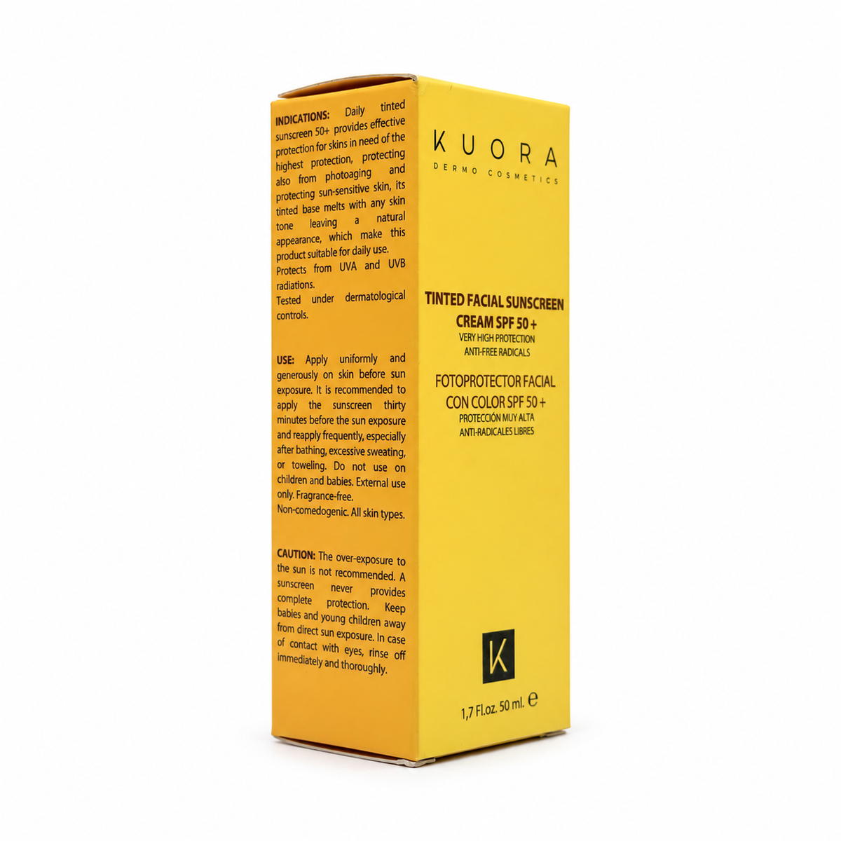 Kuora Tinted Facial Sunscreen Cream SPF 50+ 50ml - كيورا كريم واقي شمس ملون للوجه SPF 50+ 50 مل