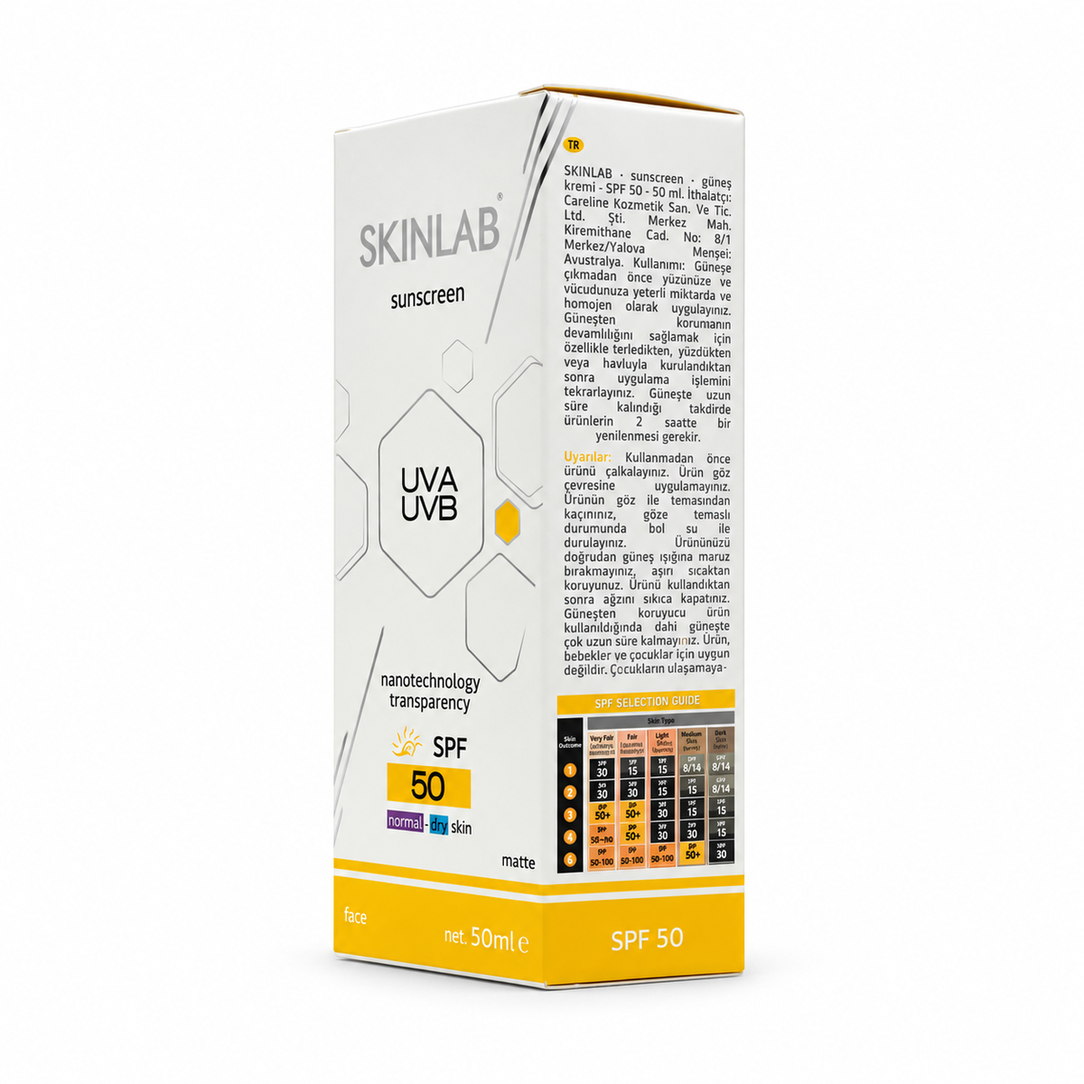 SKINLAB Sunscreen SPF 50 For Dry/Normal Skin 50ml - سكين لاب واقي شمس SPF 50 للبشرة العادية والجافة 50 مل