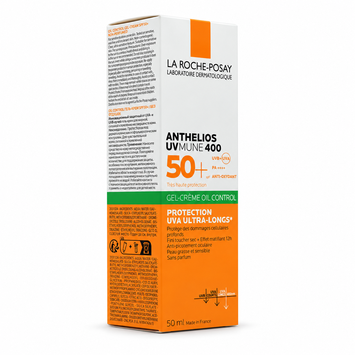 La Roche-Posay Anthelios UVMUNE 400 Oil Control Gel-Cream SPF 50+ 50ml - لاروش بوزيه أنثيليوس يوفي ميون 400 جل كريم للتحكم بالزيوت SPF 50+ 50 مل