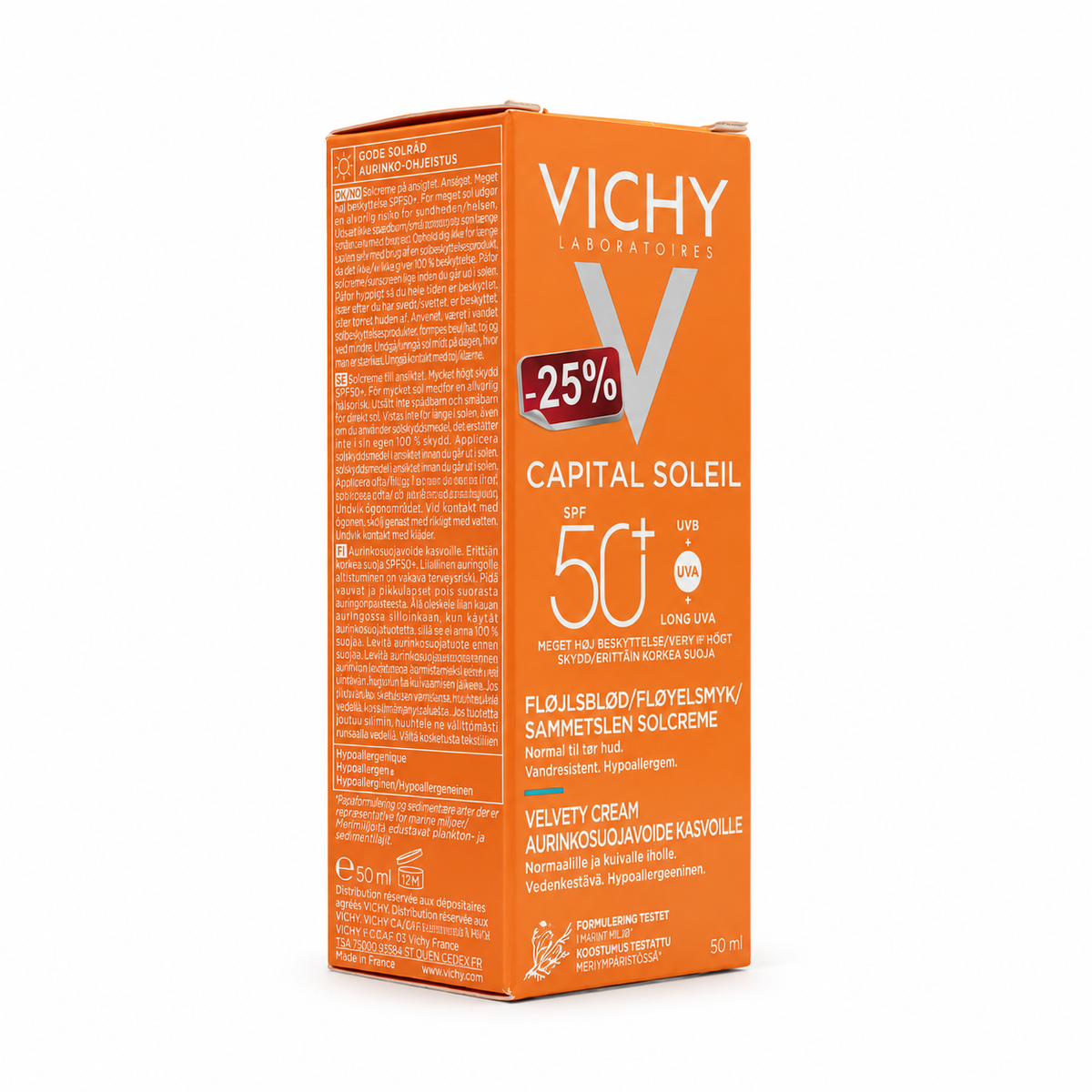 Vichy Capital Soleil Velvety Protective Cream 50ml - فيشي كابيتال سولاي فيلفيتي بروتكتيف كريم 50 مل
