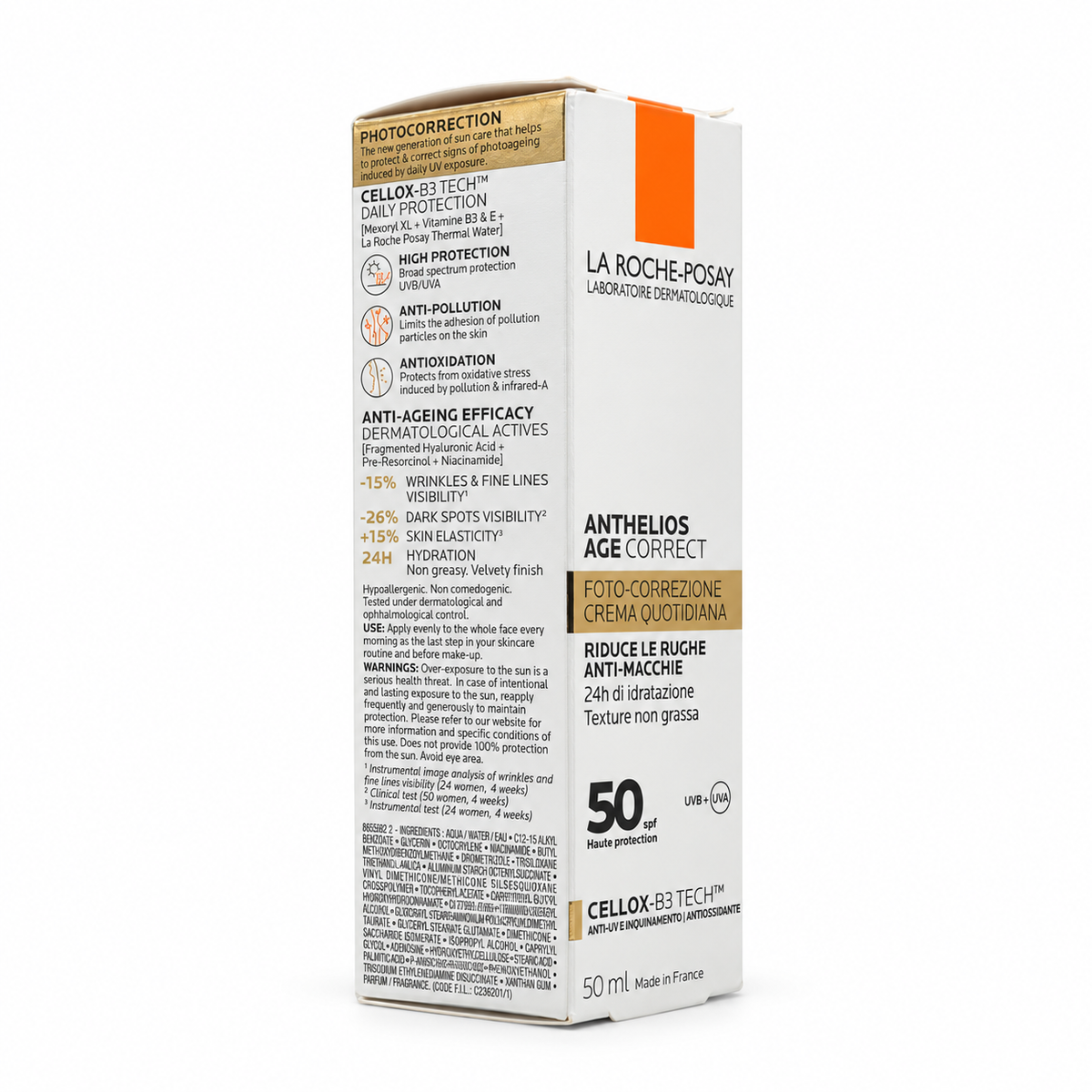 La Roche Posay Anthelios Age Correct Daily Light Cream SPF50 50ml - لاروش بوزيه أنثيليوس ايج كوركت ديلي لايت كريم SPF50 50 مل