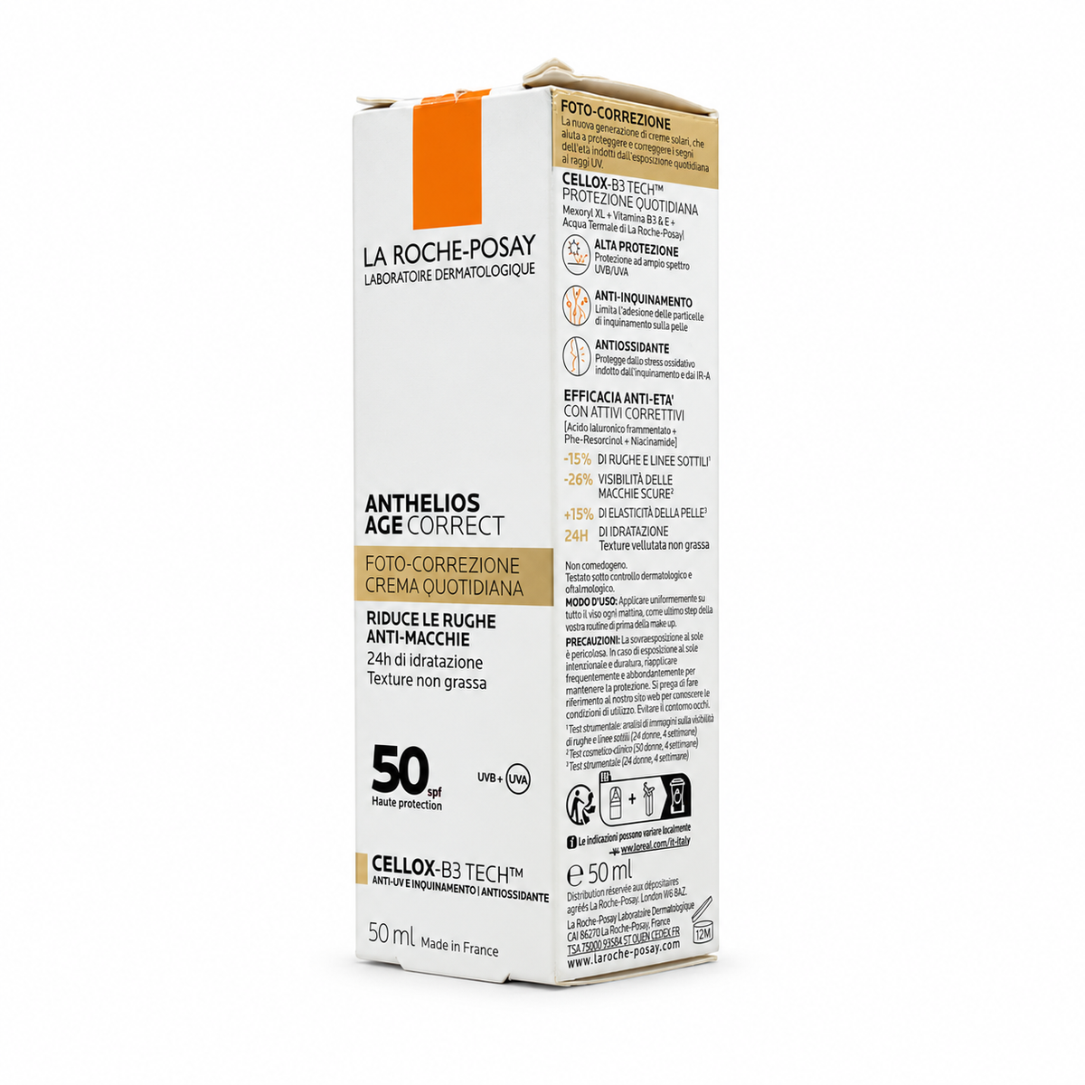 La Roche Posay Anthelios Age Correct Daily Light Cream SPF50 50ml - لاروش بوزيه أنثيليوس ايج كوركت ديلي لايت كريم SPF50 50 مل