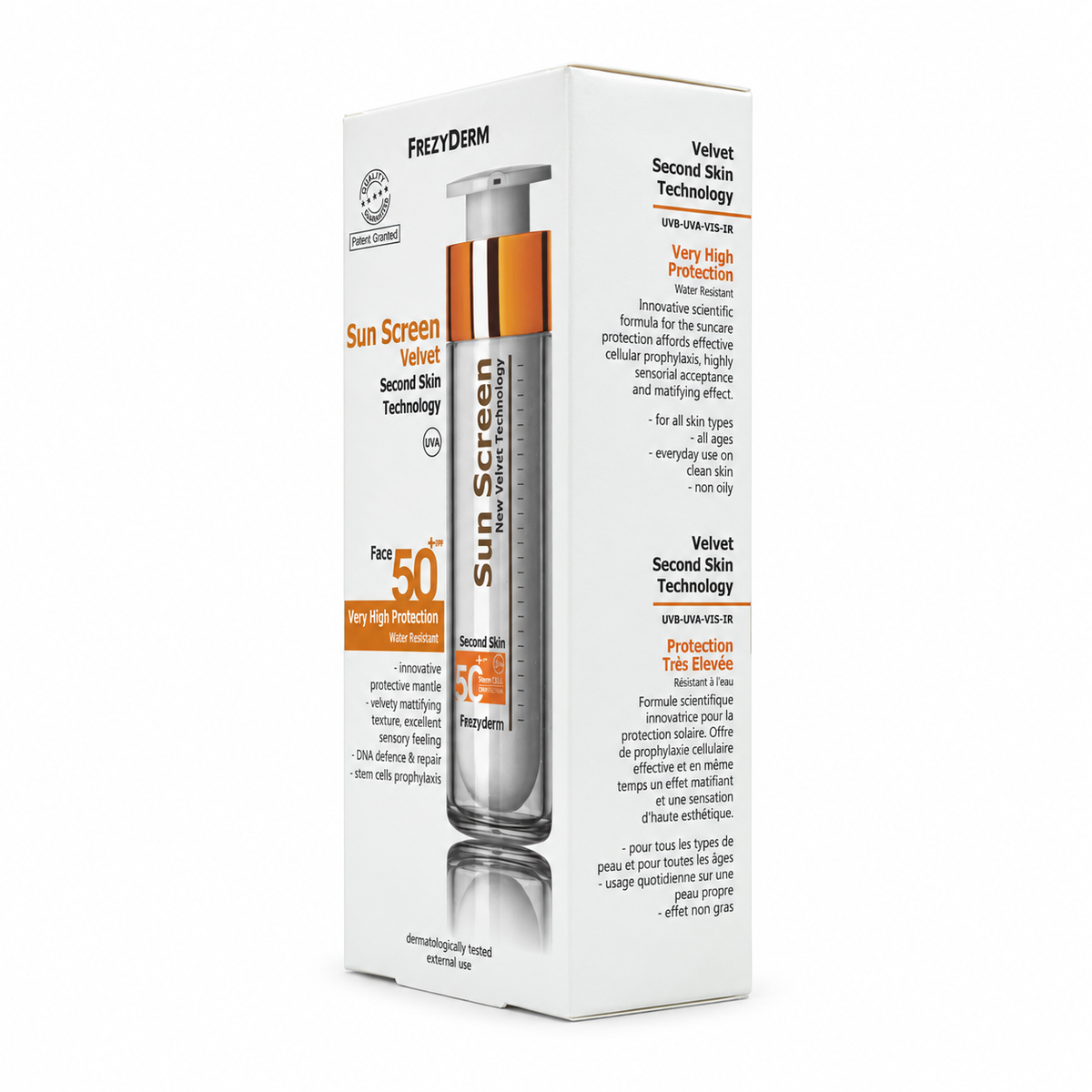 Frezyderm Sun Screen Velvet Face SPF50+ 50ml - فريزيديرم صن سكرين فيلفت للوجه SPF50+ 50 مل
