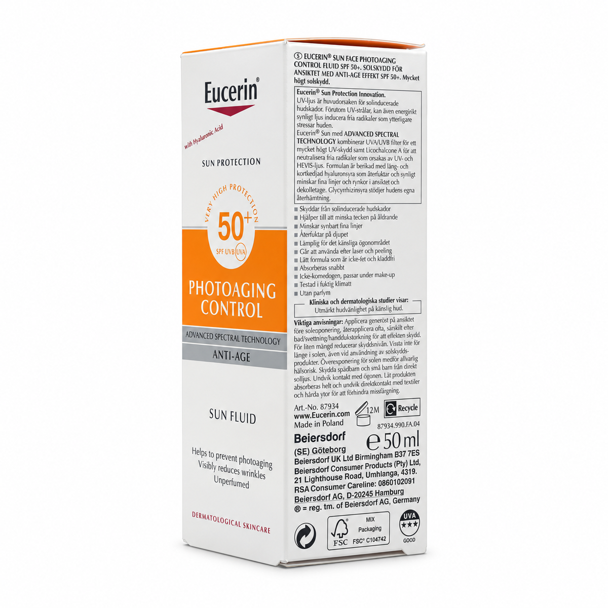 Eucerin Photoaging Control Fluid SPF 50+ 50ml - يوسرين فوتو إيجينغ كنترول فلويد SPF 50+ 50 مل