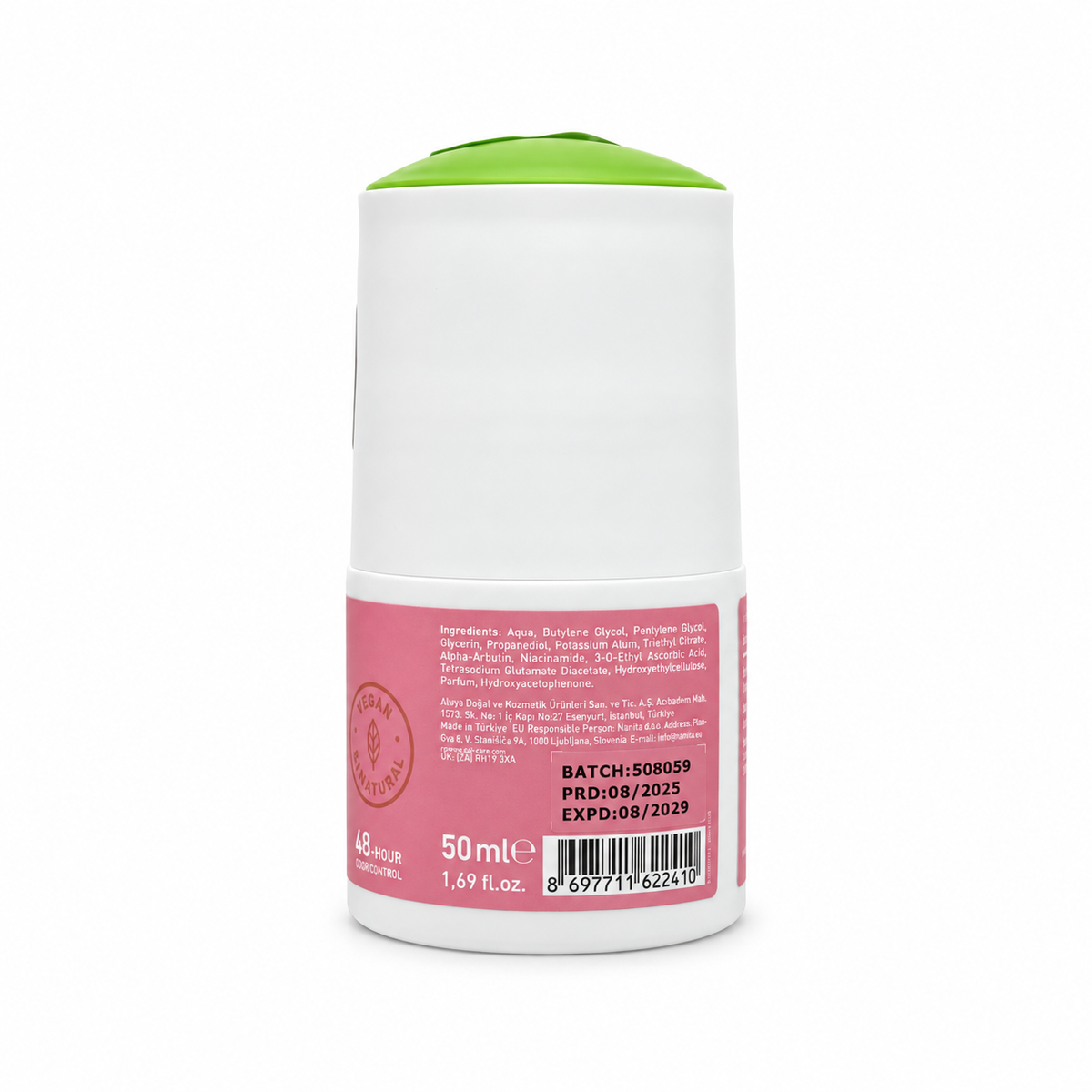 Bio Balance Dry And White Whitening Deo Roll On 48H 50ml - مزيل عرق بيو بالانس دراي اند وايت للتفتيح رول اون 48 ساعة 50 مل