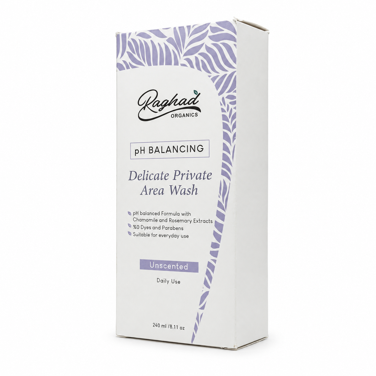 Raghad Organics Delicate Private Area Wash Unscented 240 ml - غسول رغد اورجانيكس للمناطق الحساسة بدون عطر 240 مل