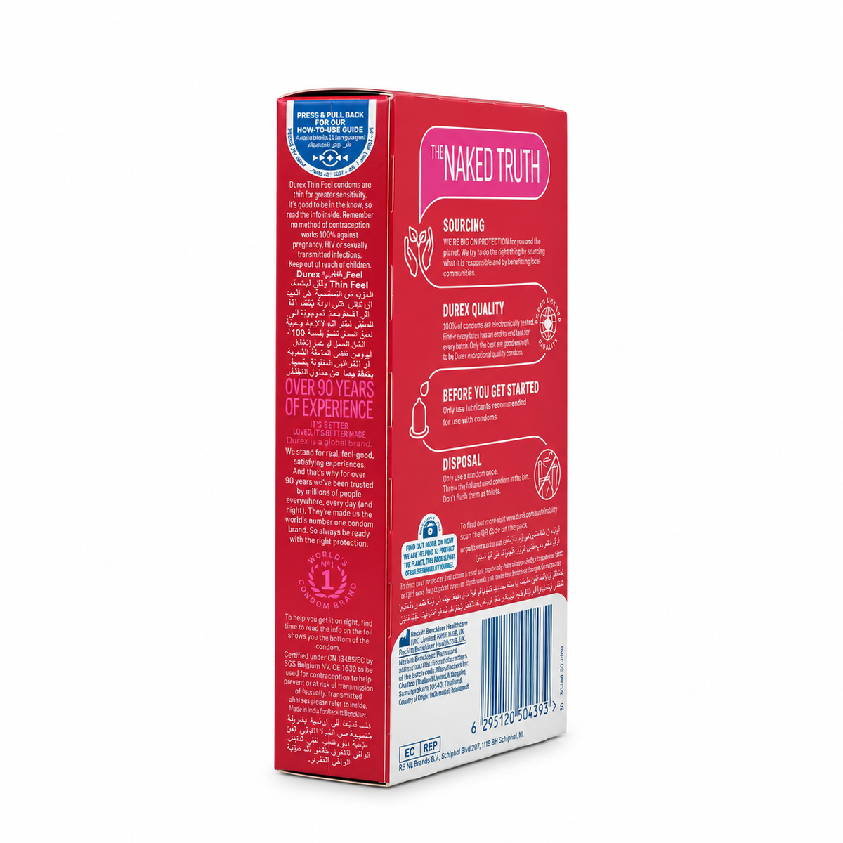 Durex Feel Thin 6 Condom Large - واقي ذكري ديوركس فيل ثين 6 قطع مقاس كبير