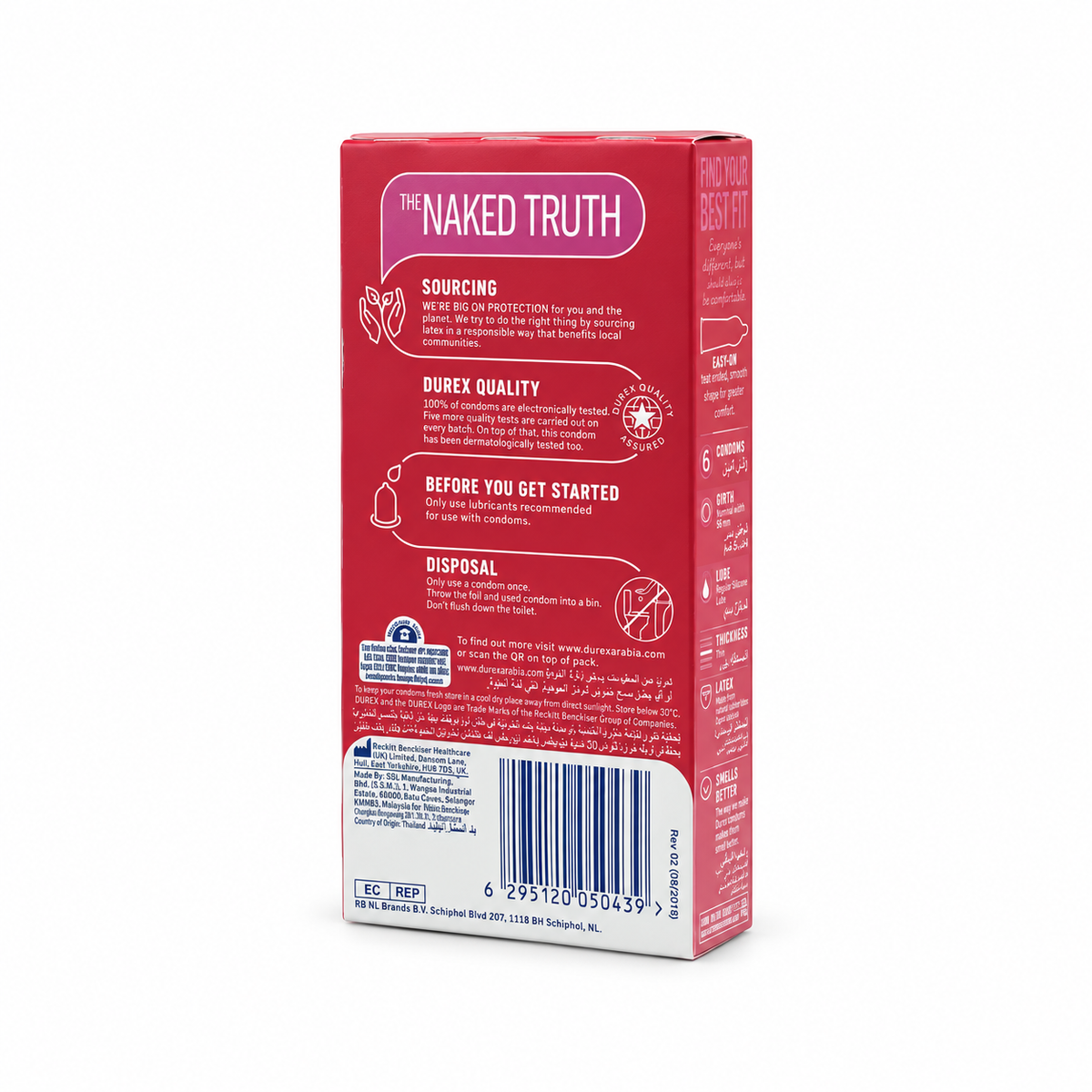 Durex Feel Thin 6 Condom Large - واقي ذكري ديوركس فيل ثين 6 قطع مقاس كبير