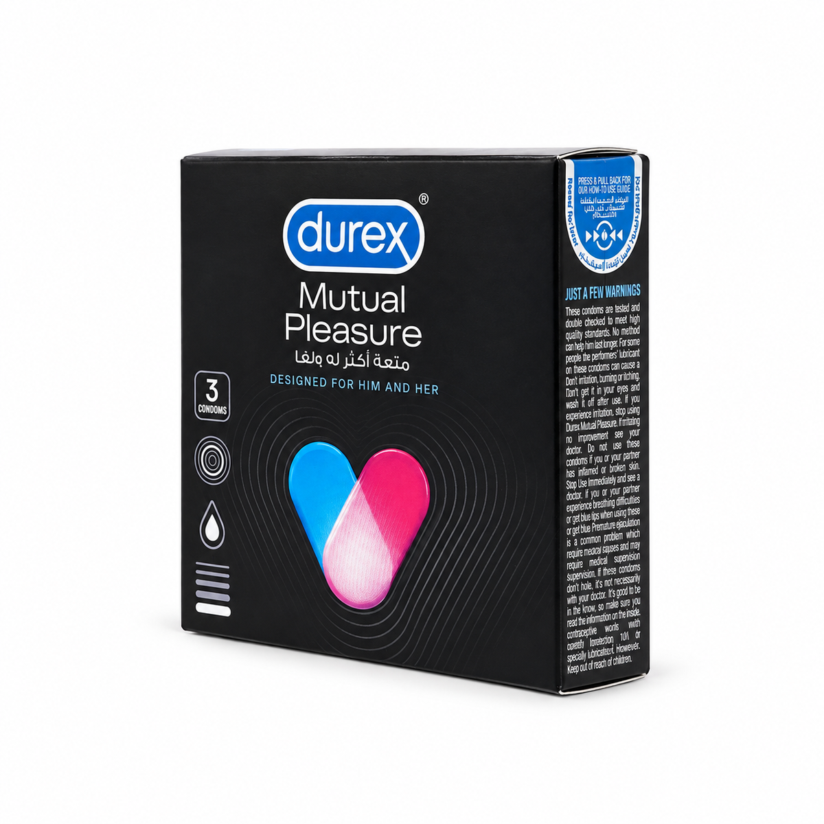 Durex Mutual Pleasure 3 Condom Large - واقي ذكري ديوركس ميوتشوال بليجر 3 قطع مقاس كبير
