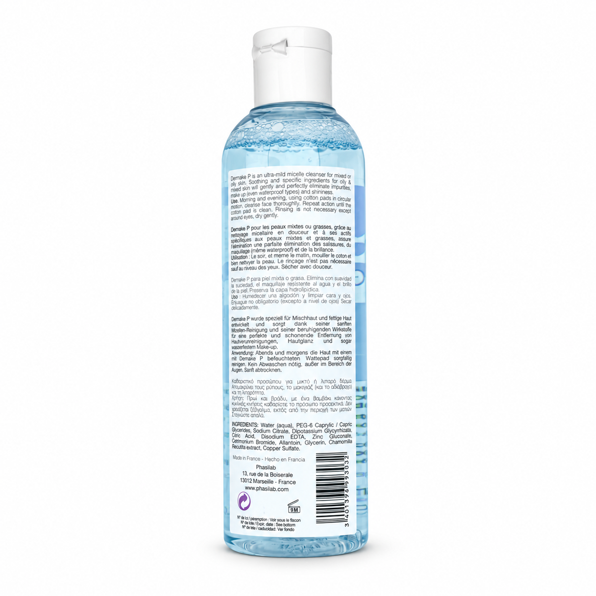 Phasilab Instant Demake P Micellar Water 250ml - فاسيلاب إنستانت ديماك بي ميسيلار ووتر 250مل
