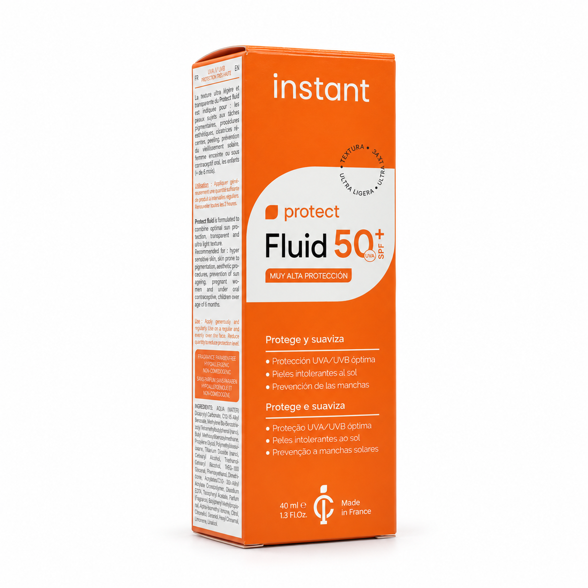 phasilab Instant Protect Fluid SPF 50+ sunscreen 40ml - فاسيلاب إنستانت بروتكت فلويد واقي شمس SPF 50+ 40مل