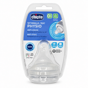 Chicco Physio Soft Sense Anti-Colic Teats Slow Flow – 2 PCS - شيكو فيزيو حلمات رضاعة سيليكون سوفت سينس مضادة للمغص بتدفق بطيء – قطعتان