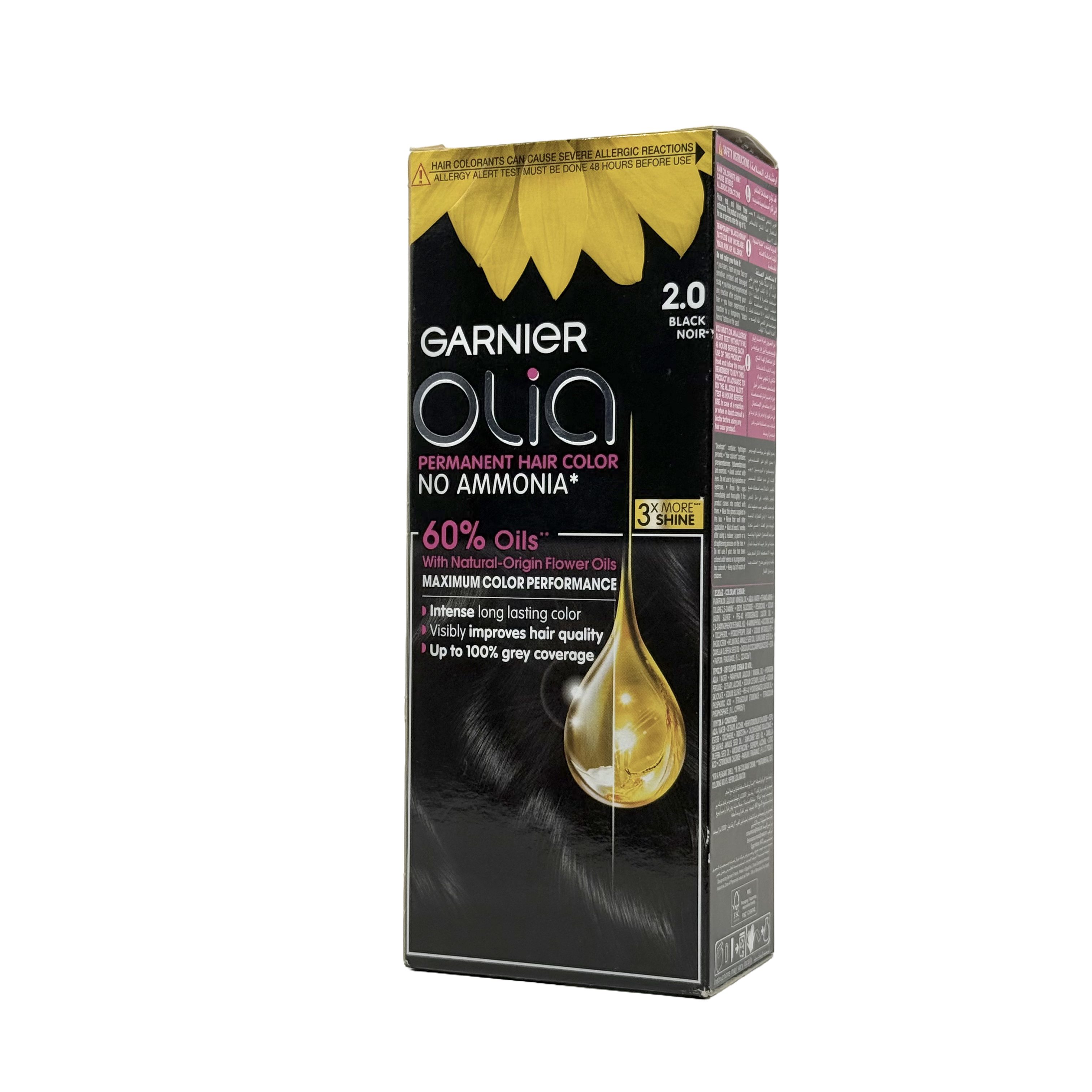 Olia by Garnier 2.0 Black No Ammonia Permanent Hair Color - أوليا من غارنييه 2.0 أسود صبغة شعر دائمة بدون أمونيا