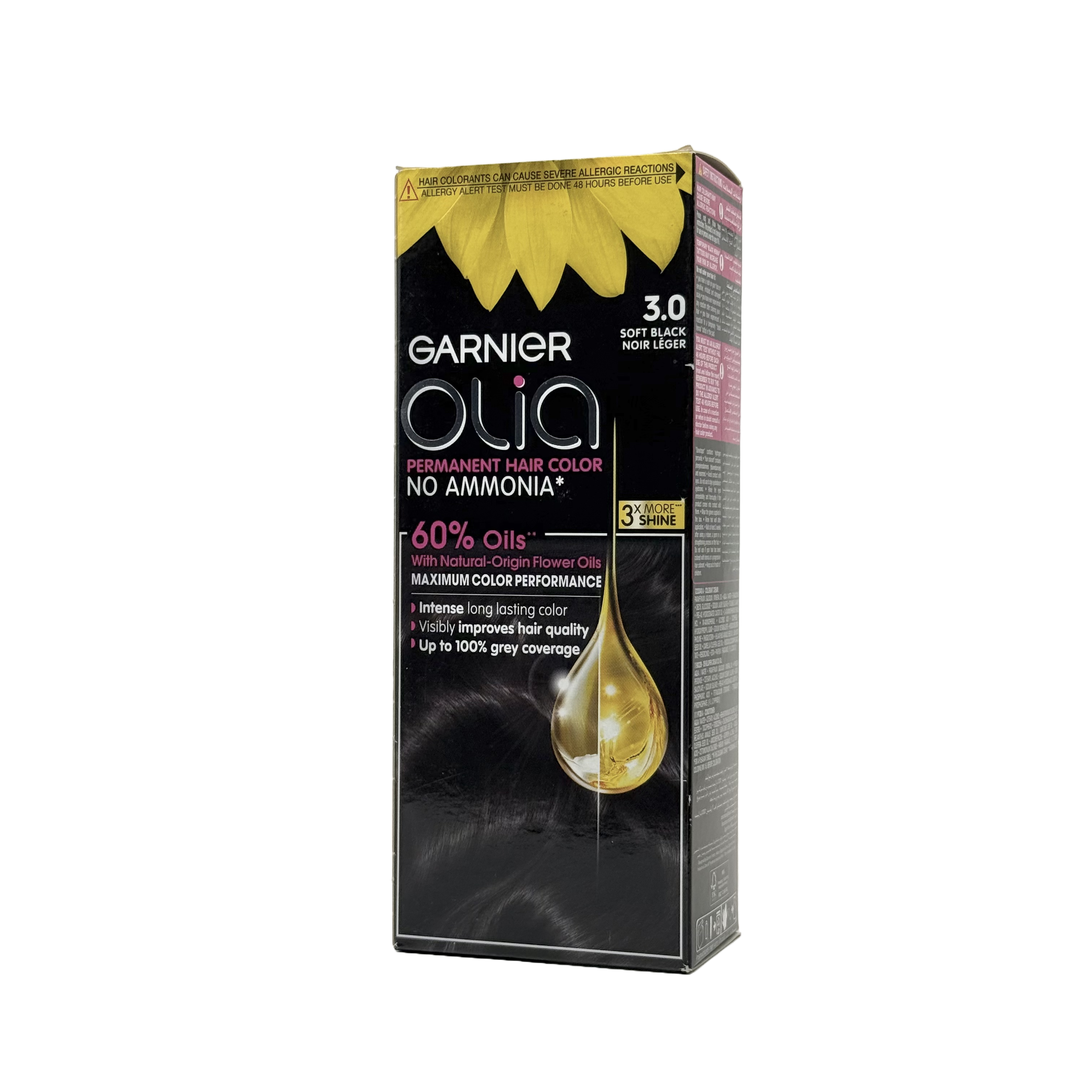 Olia by Garnier 3.0 Soft Black No Ammonia Permanent Hair Color - أوليا من غارنييه 3.0 أسود ناعم صبغة شعر دائمة بدون أمونيا