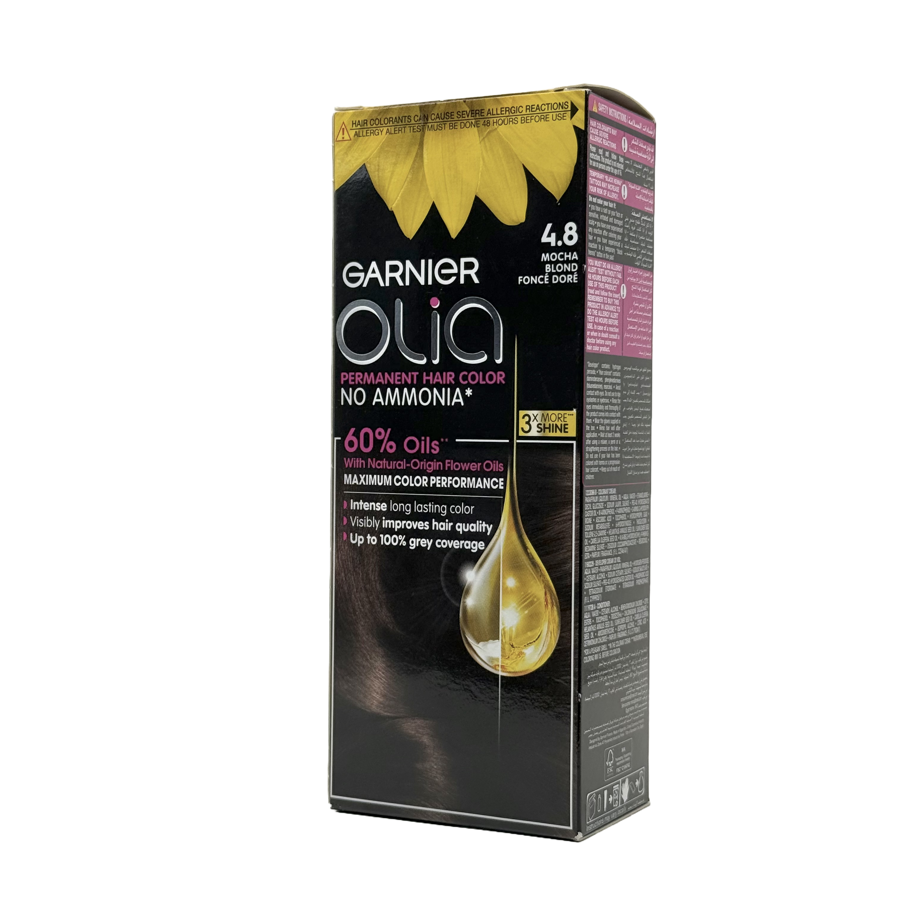 Olia by Garnier 4.8 Mocha No Ammonia Permanent Hair Color - أوليا من غارنييه 4.8 موكا صبغة شعر دائمة بدون أمونيا