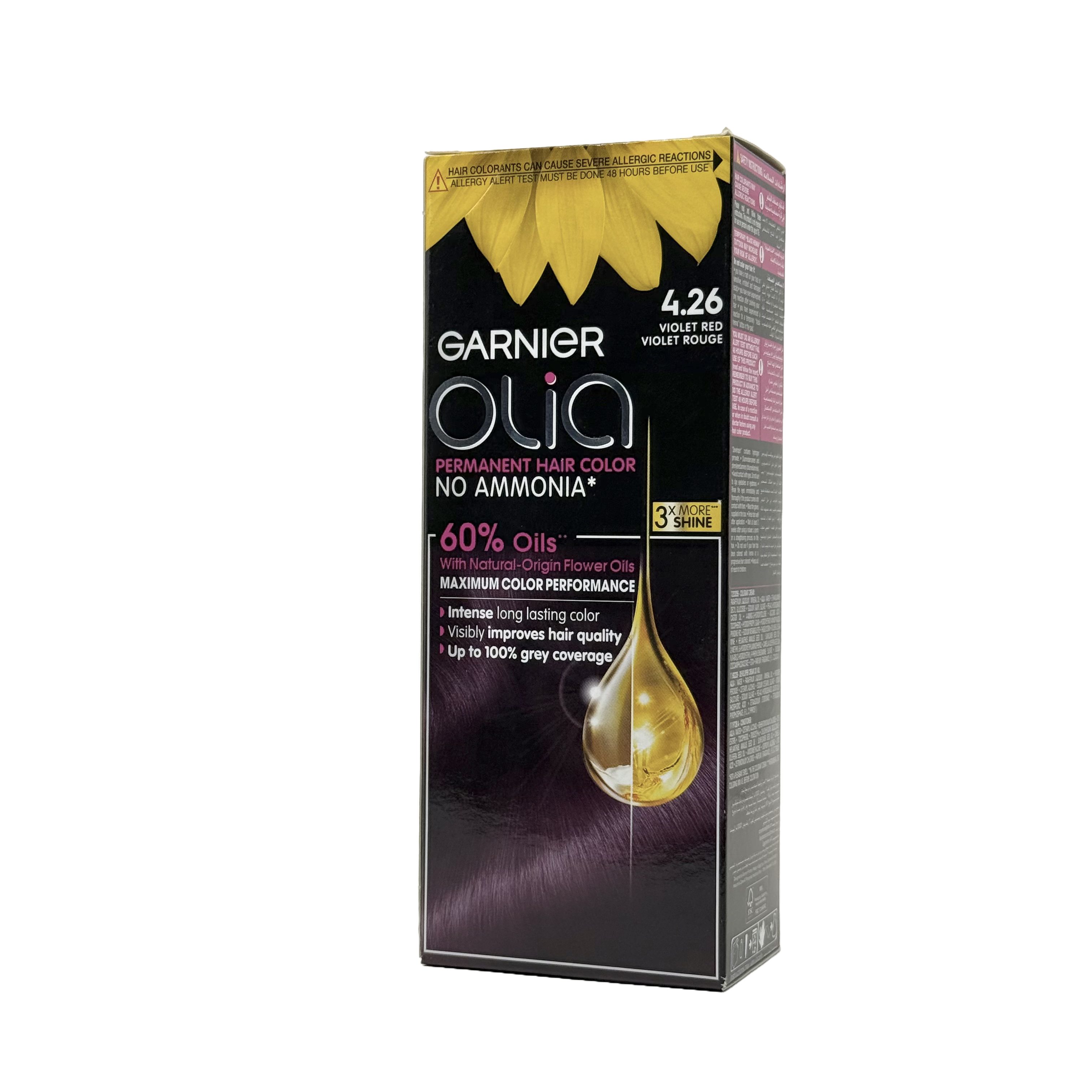 Olia by Garnier 4.26 Violet Red No Ammonia Permanent Hair Color - أوليا من غارنييه 4.26 أحمر بنفسجي صبغة شعر دائمة بدون أمونيا