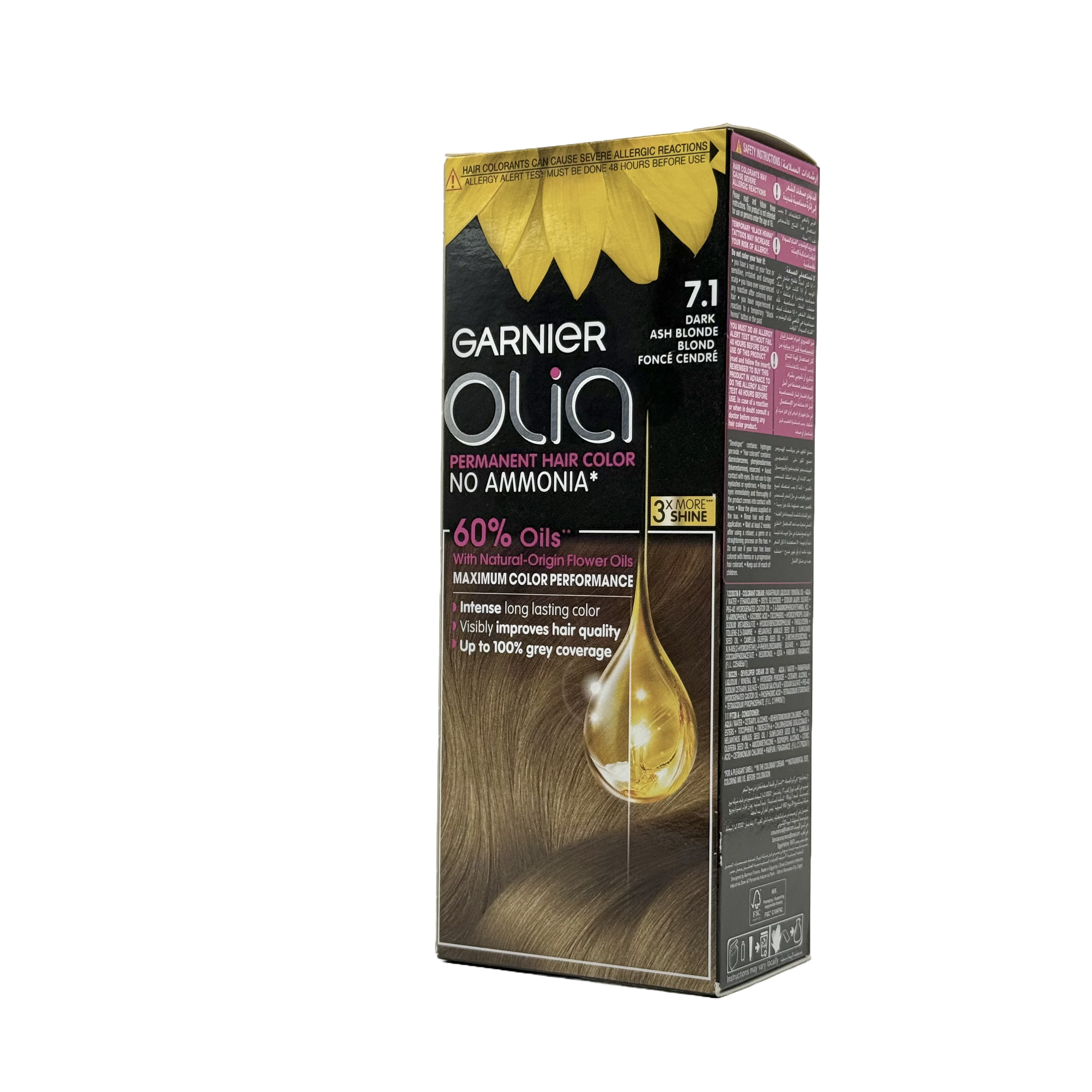 Olia by Garnier 7.1 Dark Ash Blonde No Ammonia Permanent Hair Color - أوليا من غارنييه 7.1 أشقر داكن رمادي صبغة شعر دائمة بدون أمونيا