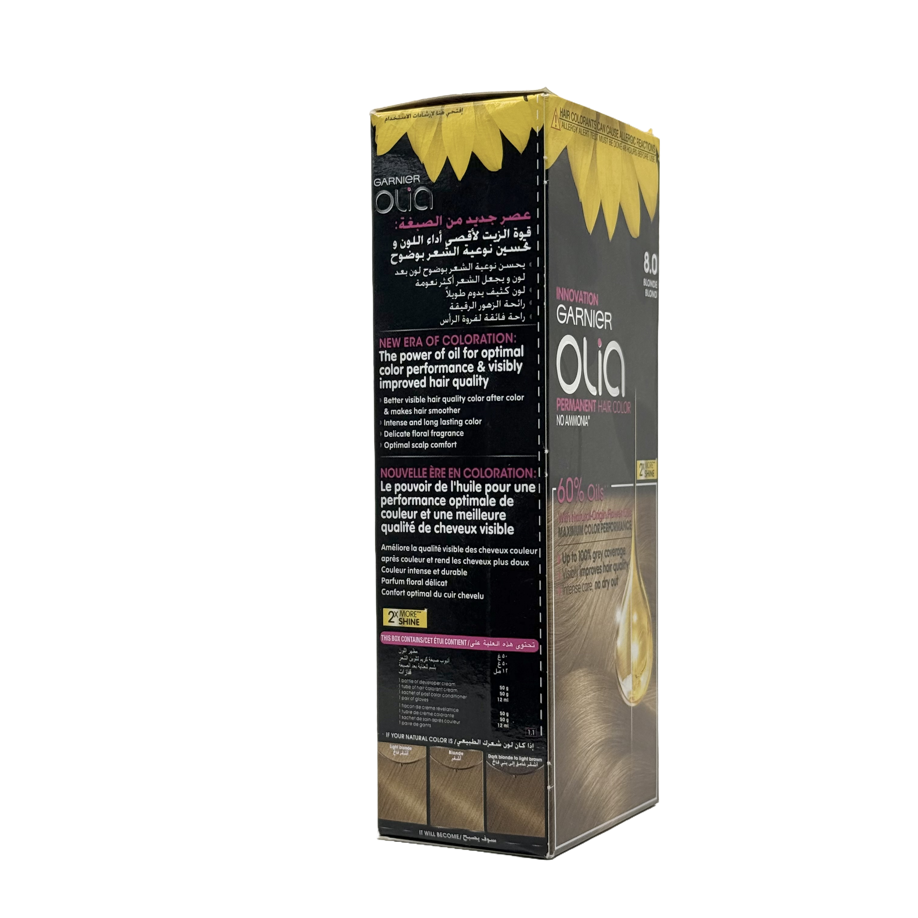 Olia by Garnier 8.0 Blonde No Ammonia Permanent Hair Color - أوليا من غارنييه 8.0 أشقر صبغة شعر دائمة بدون أمونيا